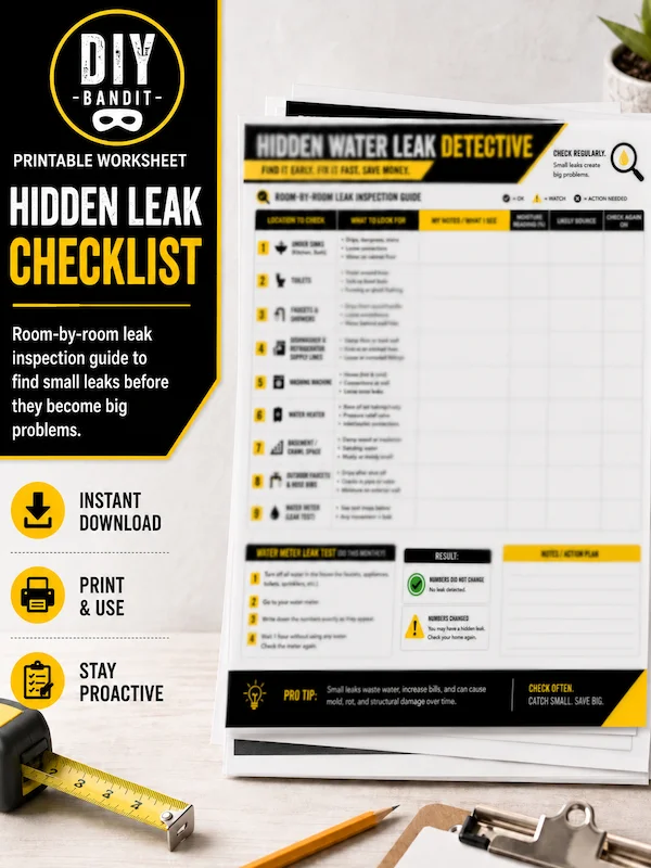 Hidden Water Leak Checklist | Printable Home Leak Detection & Inspection Guide product image (1)