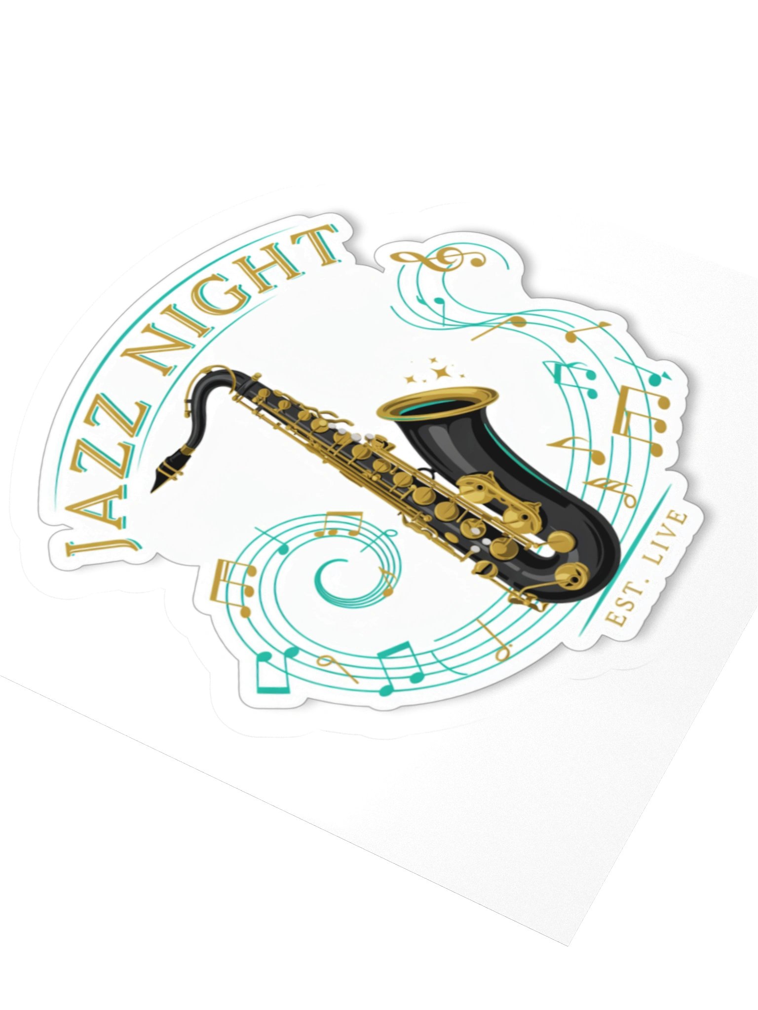 Jazz Night Saxophone Kiss Cut Sticker product image (9)