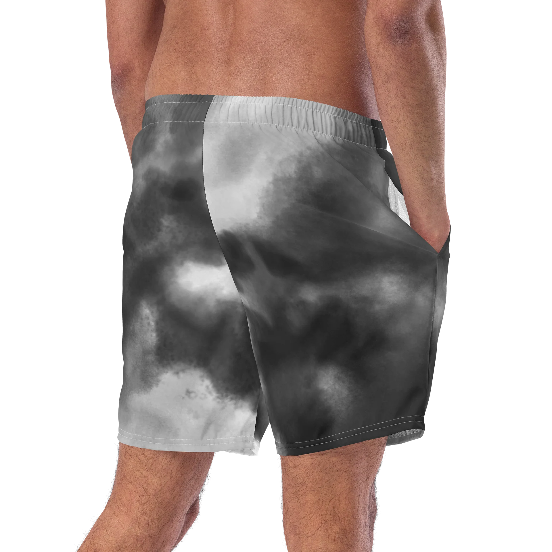 His House Mens Swimsuit - B&W Tie Dye product image (9)