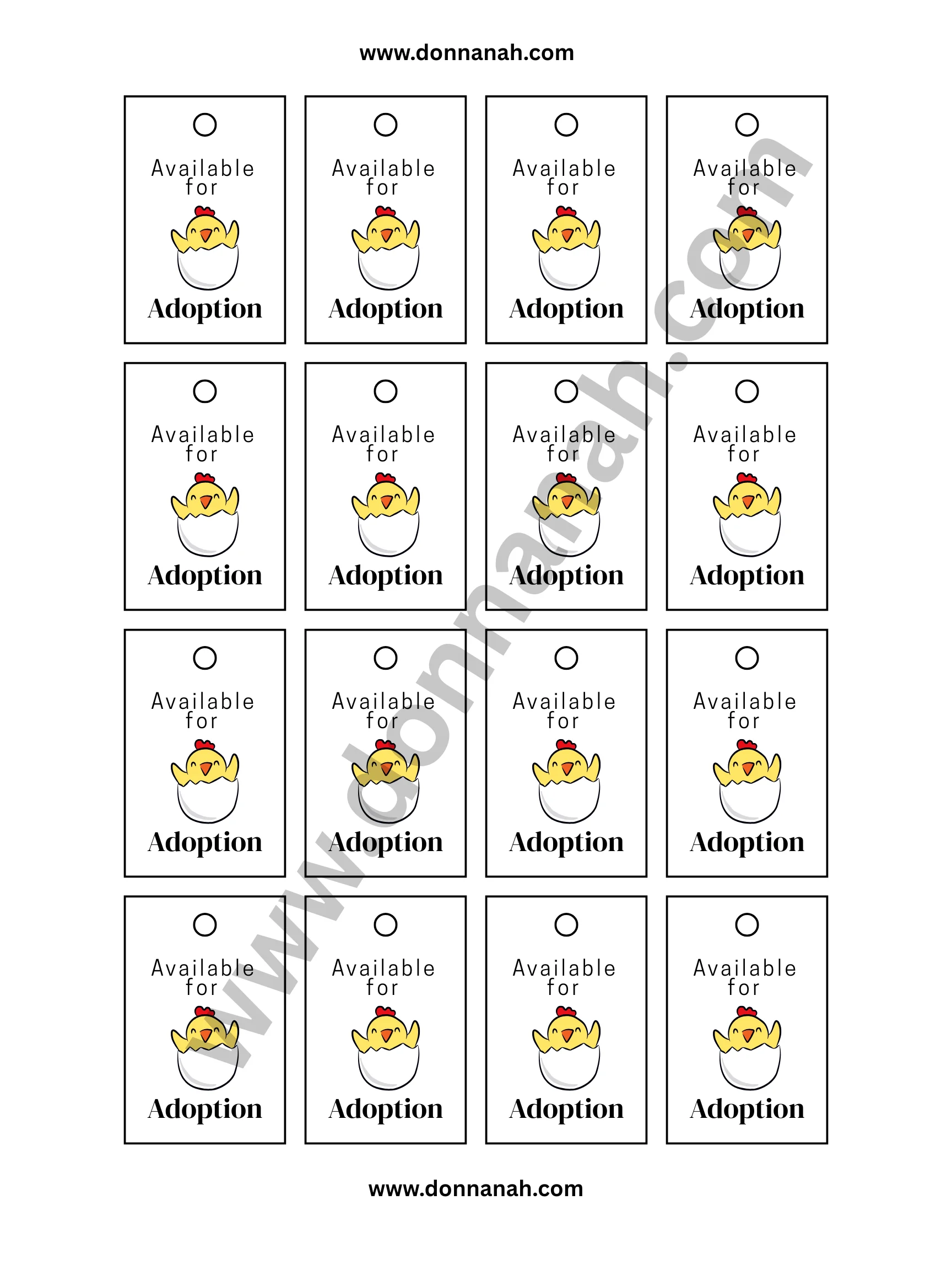 Printable Amigurumi Chick Tag, download (*no physical product) PDF product image (2)