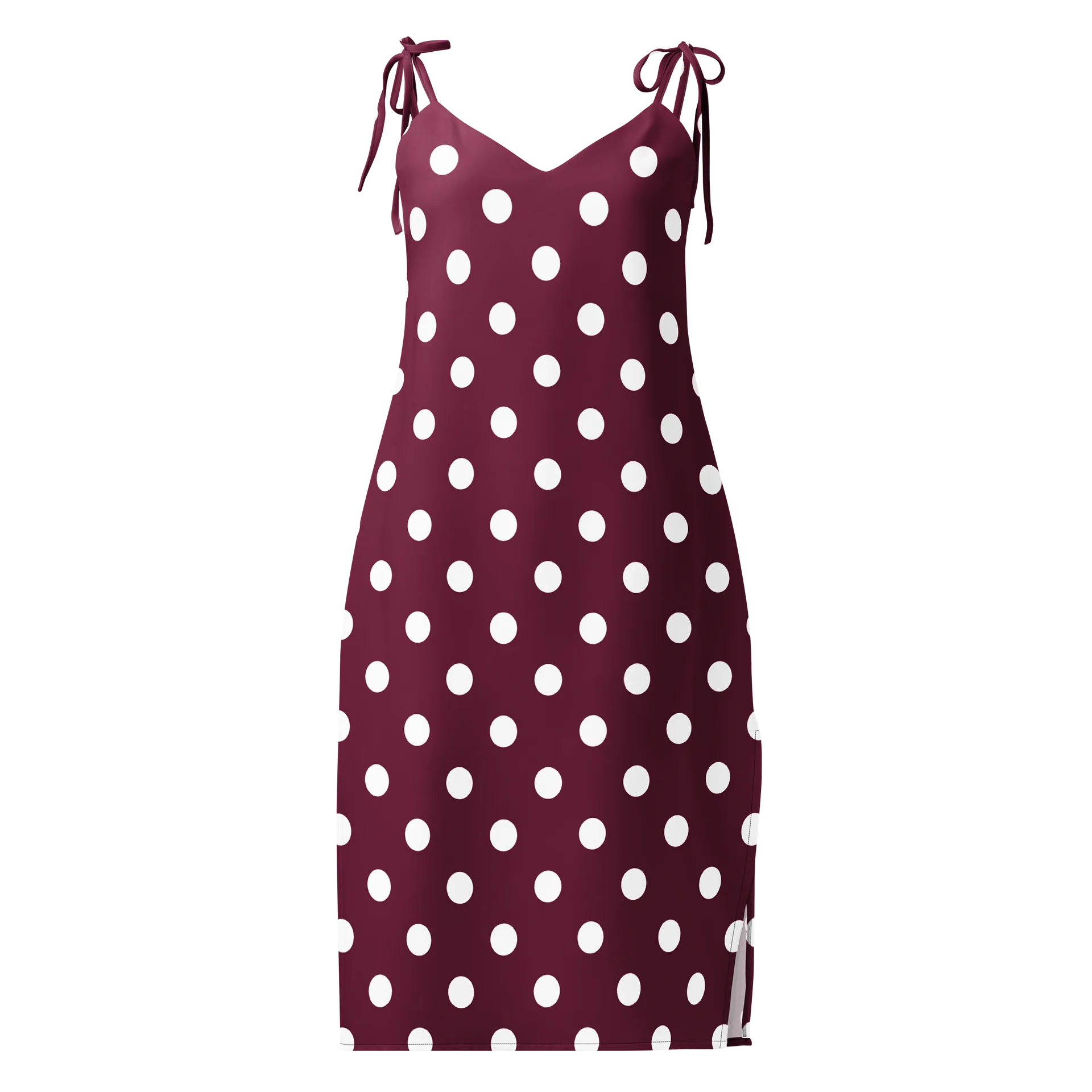 Maroon Polka Dot Slip Dress product image (1)