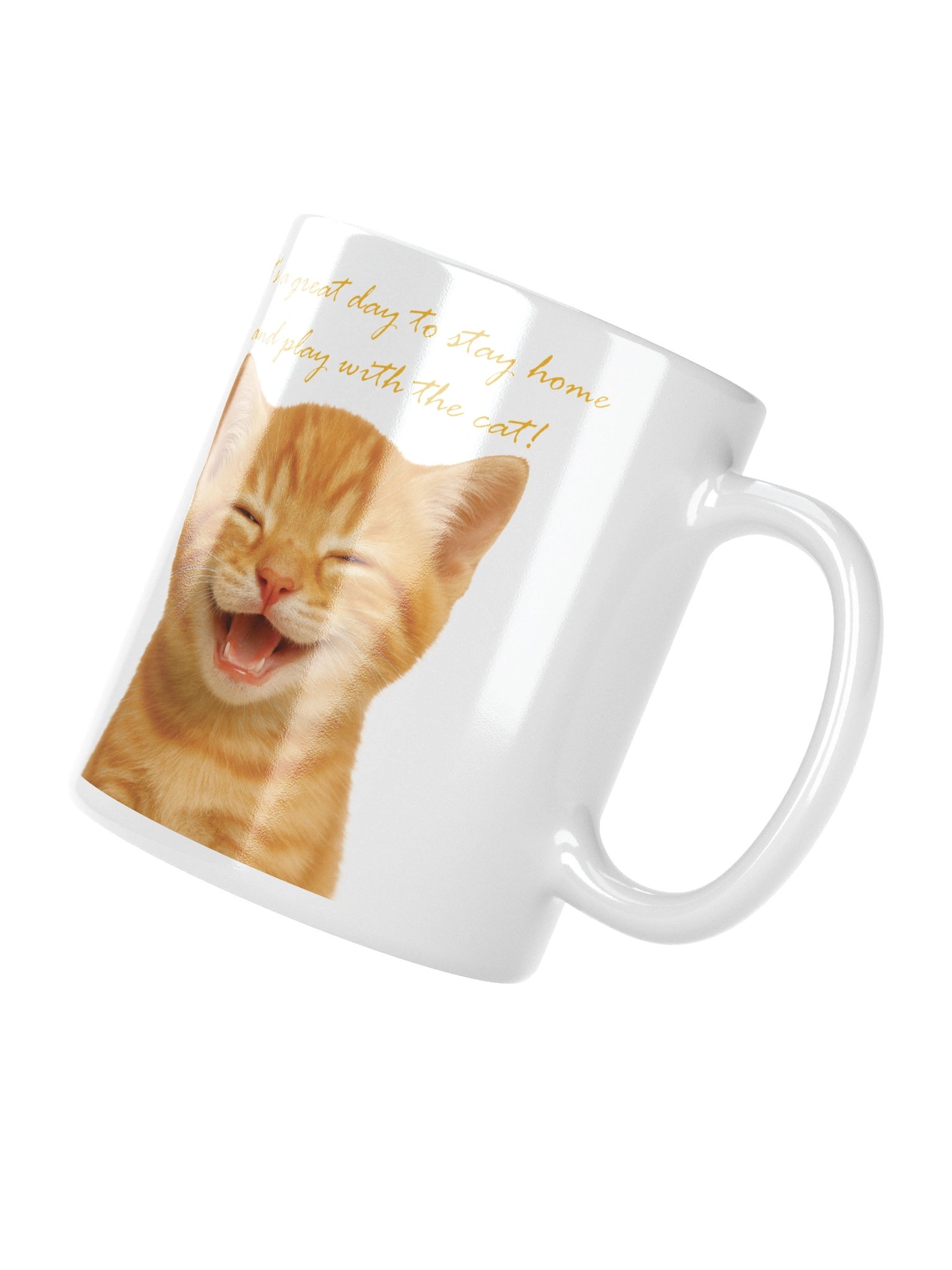 Funny mug: It's a great day to stay home and play with the cat! product image (4)