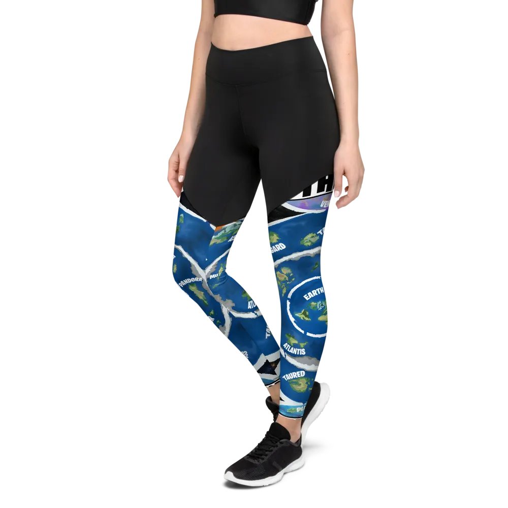 All-Over Print Sports Leggings Beyond The Ice Wall Map product image (4)
