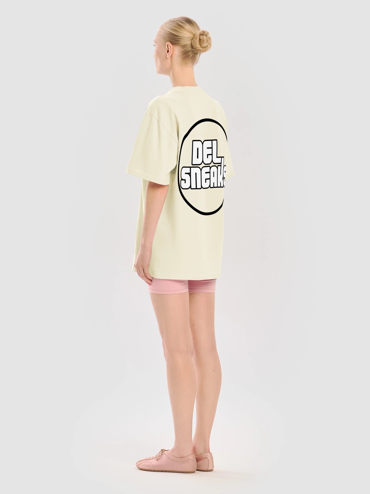 F&B Circular Logo Oversized T Shirt Cream product image (12)