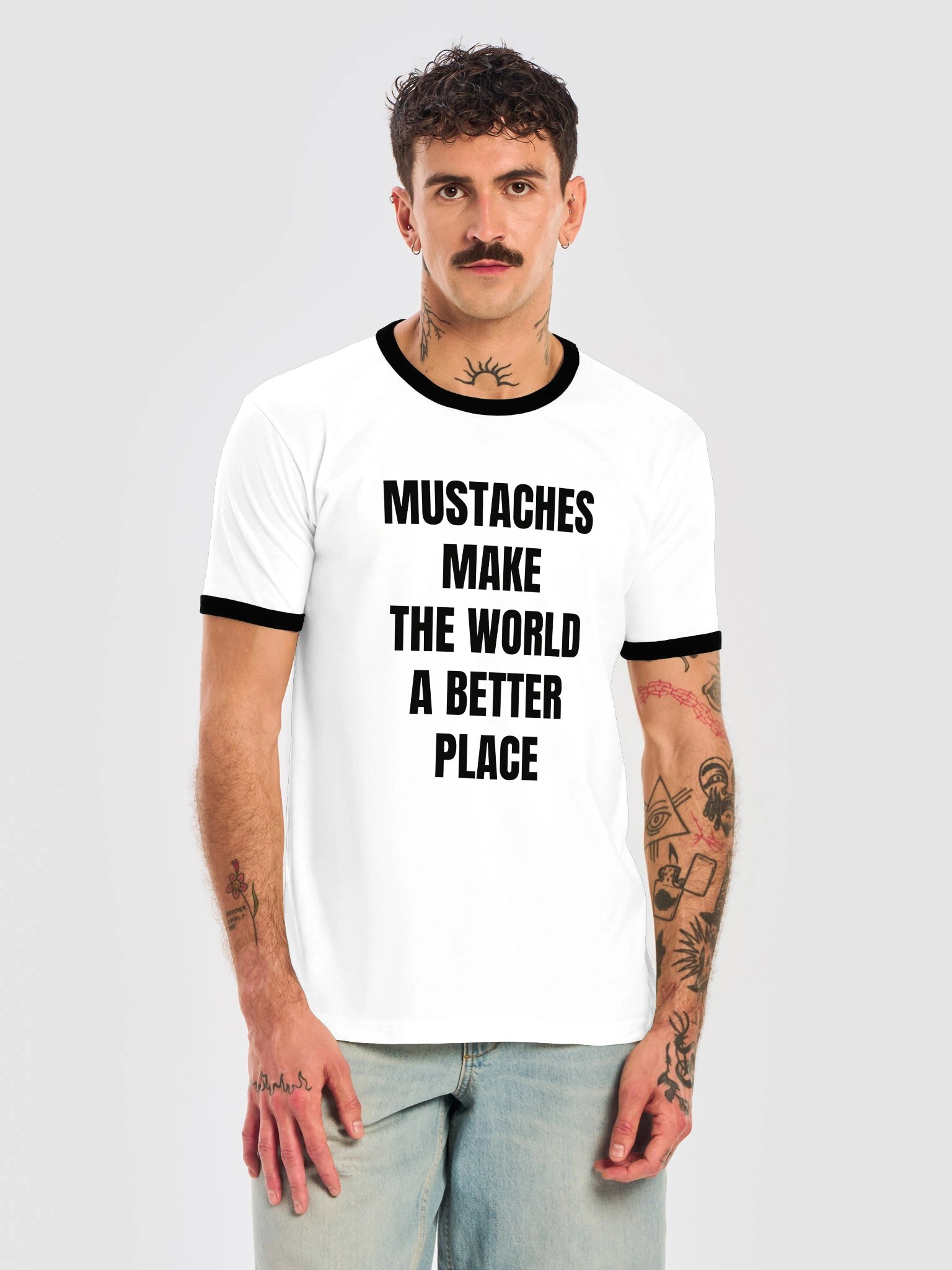 Mustaches Make The World A Better Place Ringer Tee product image (9)