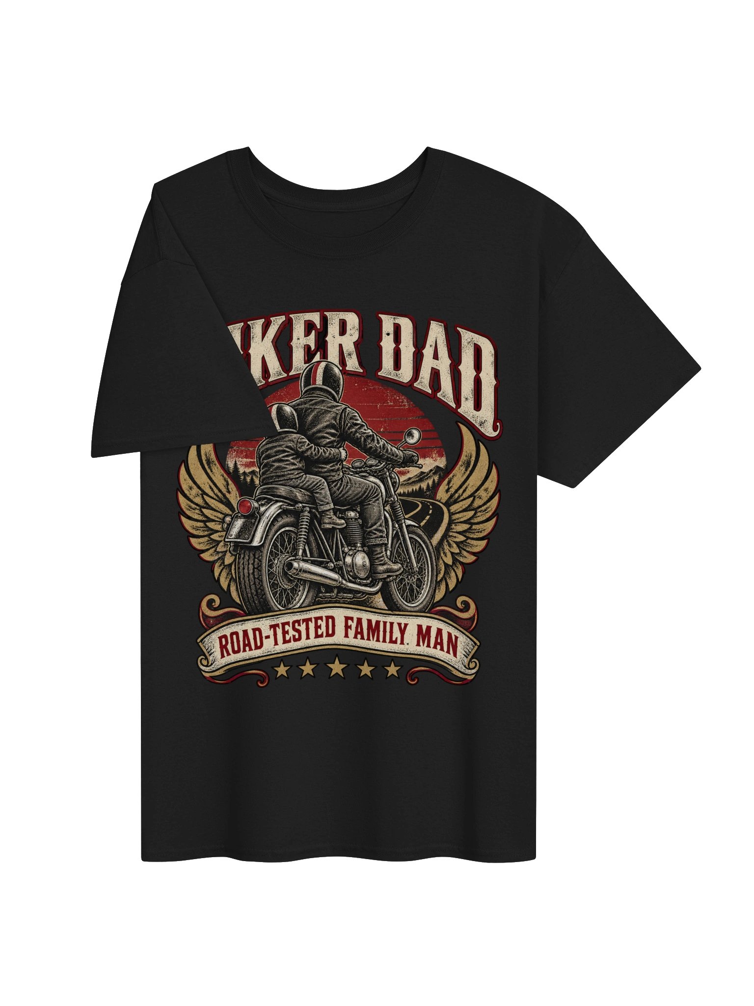 Biker Dad – Road-Tested Family Man Motorcycle T-Shirt product image (3)