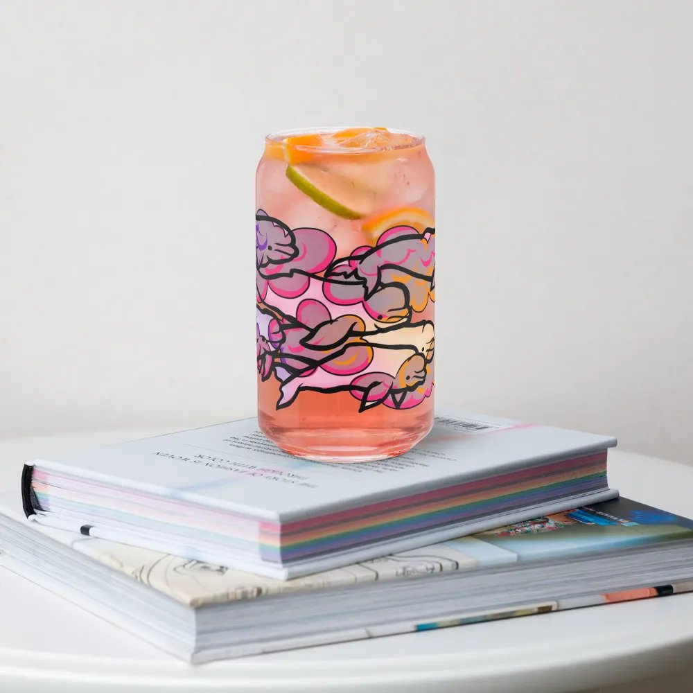 sunset beluga whales can-shaped glass product image (4)