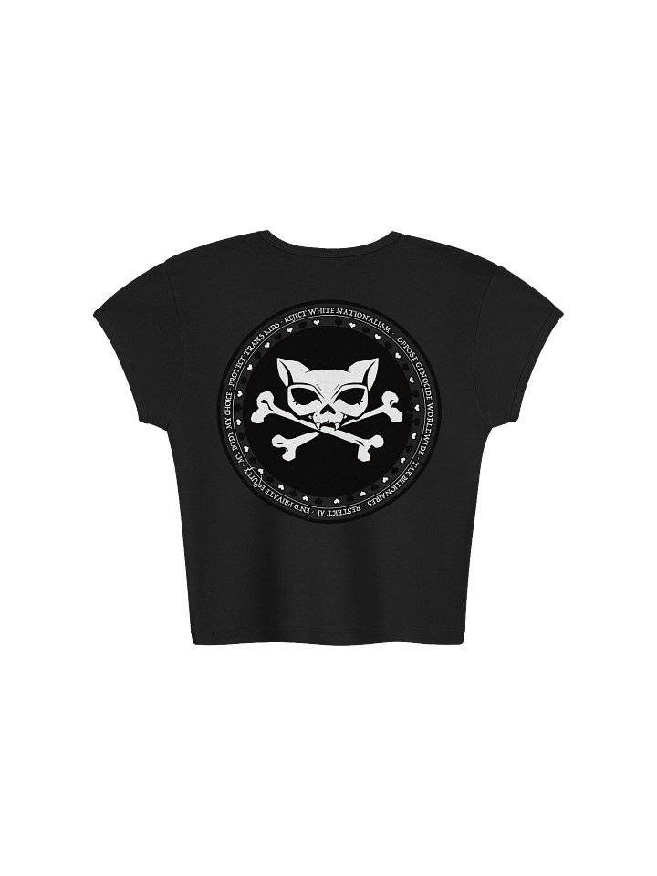 Not a Domme + My Politics Just a Goth White Ink Crop Top product image (2)