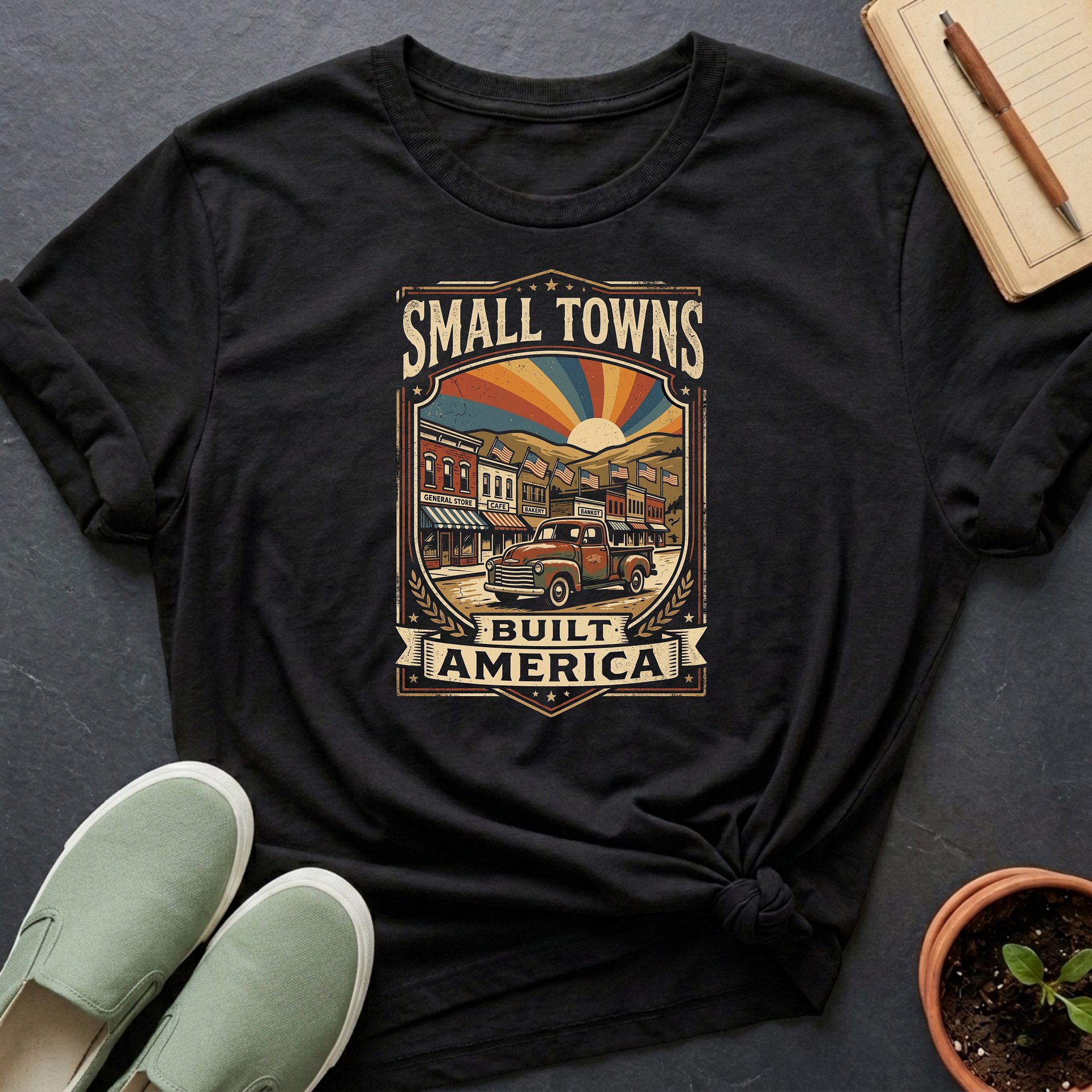 America 250: "Small Towns Built America" Organic T-Shirt product image (1)