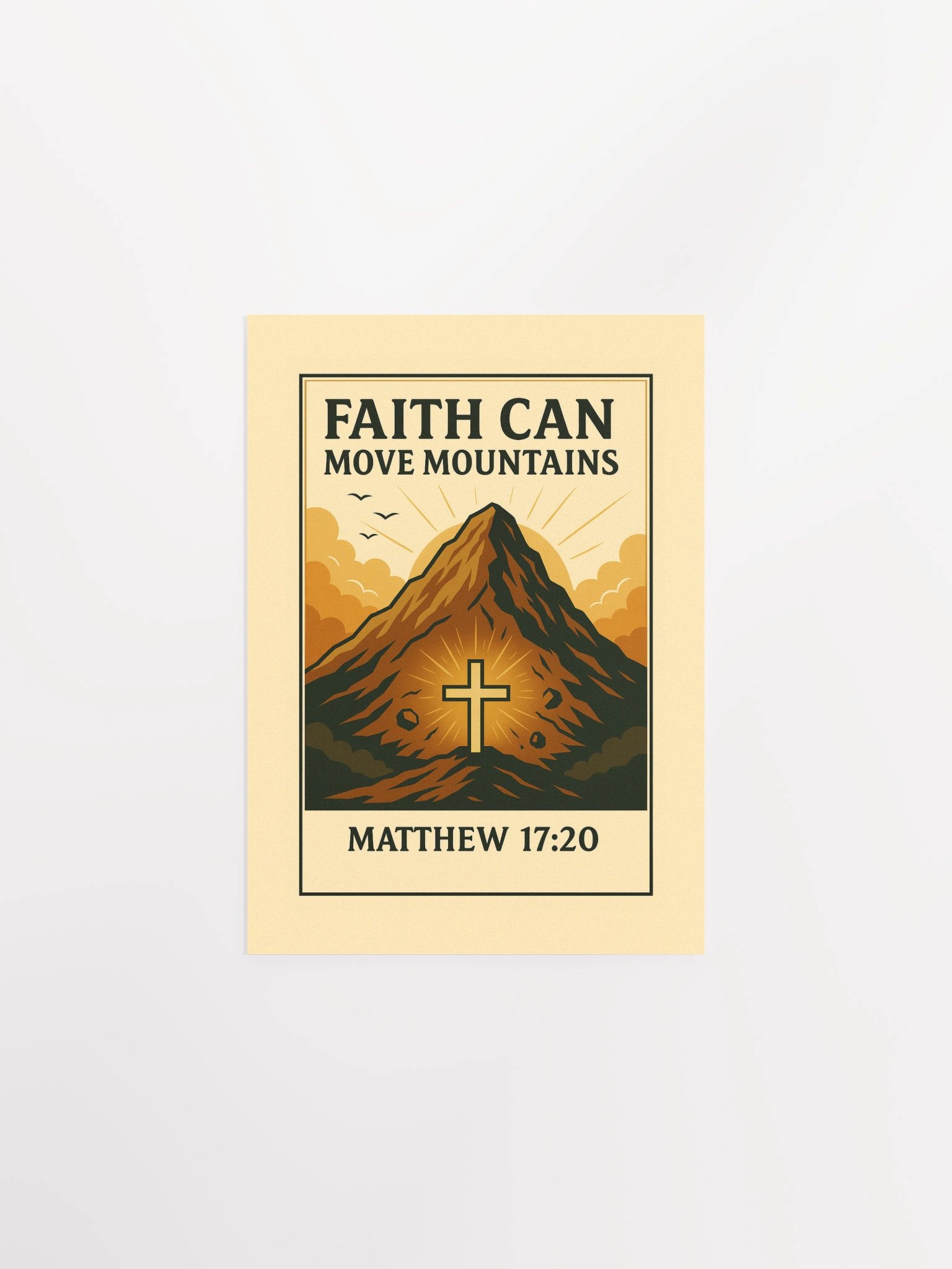 Matthew 17:20 Christian Poster – Faith Can Move Mountains Scripture Print product image (1)