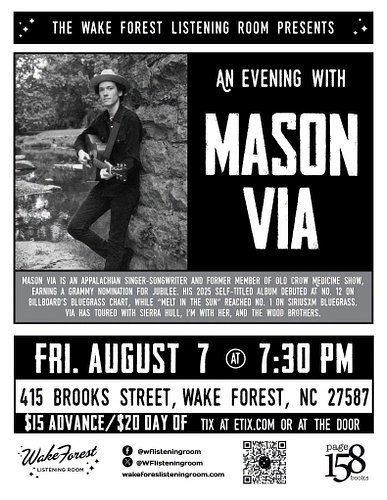 We are off! Can’t wait to see y’all tonight in Wake Forest, NC (outside of Raleigh) and in Danbury, NC tomorrow!