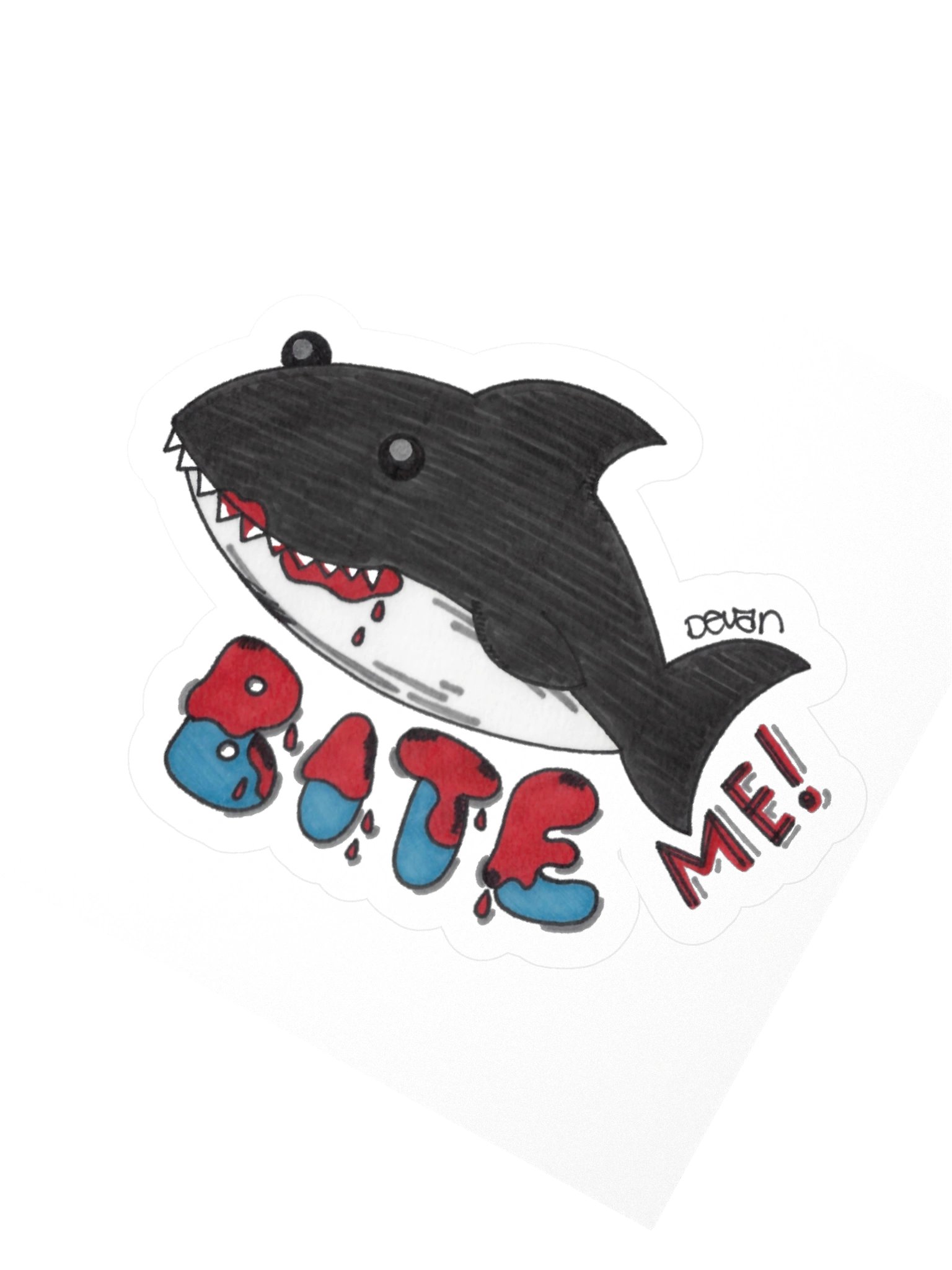 Bloody Shark Bite Sticker product image (2)