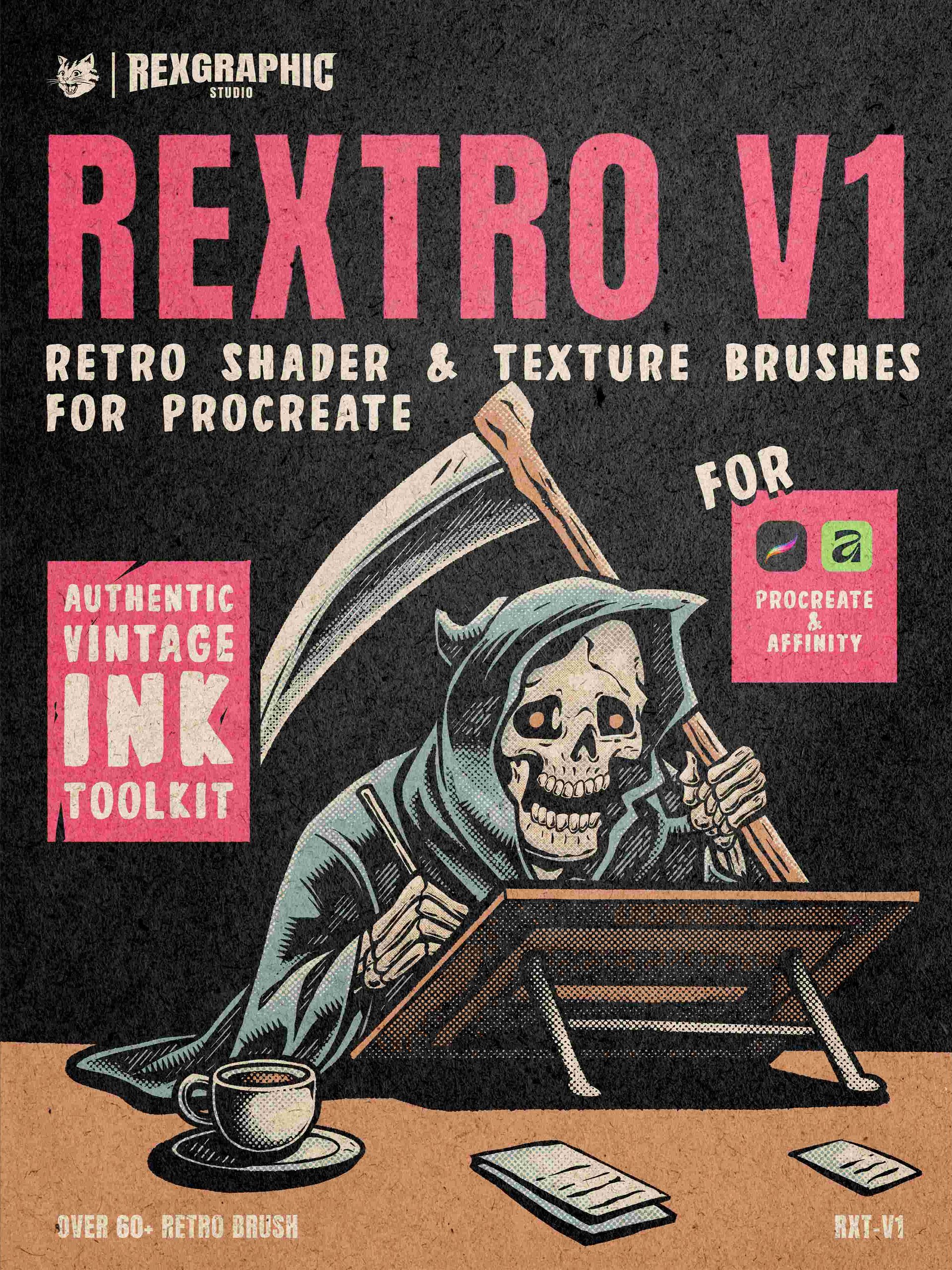 REXTRO V1 - Retro Brush Pack (Procreate & Affinity) product image (2)