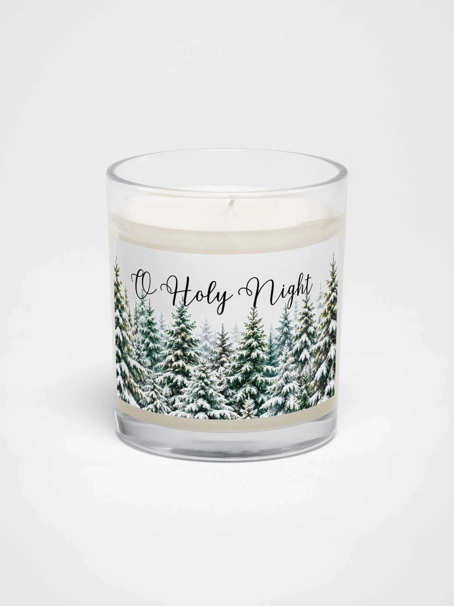 O Holy Night Christmas Candle | Christian Christmas Decor | Snowy Forest Soy Candle | Faith Filled Holiday Gift product image (2)