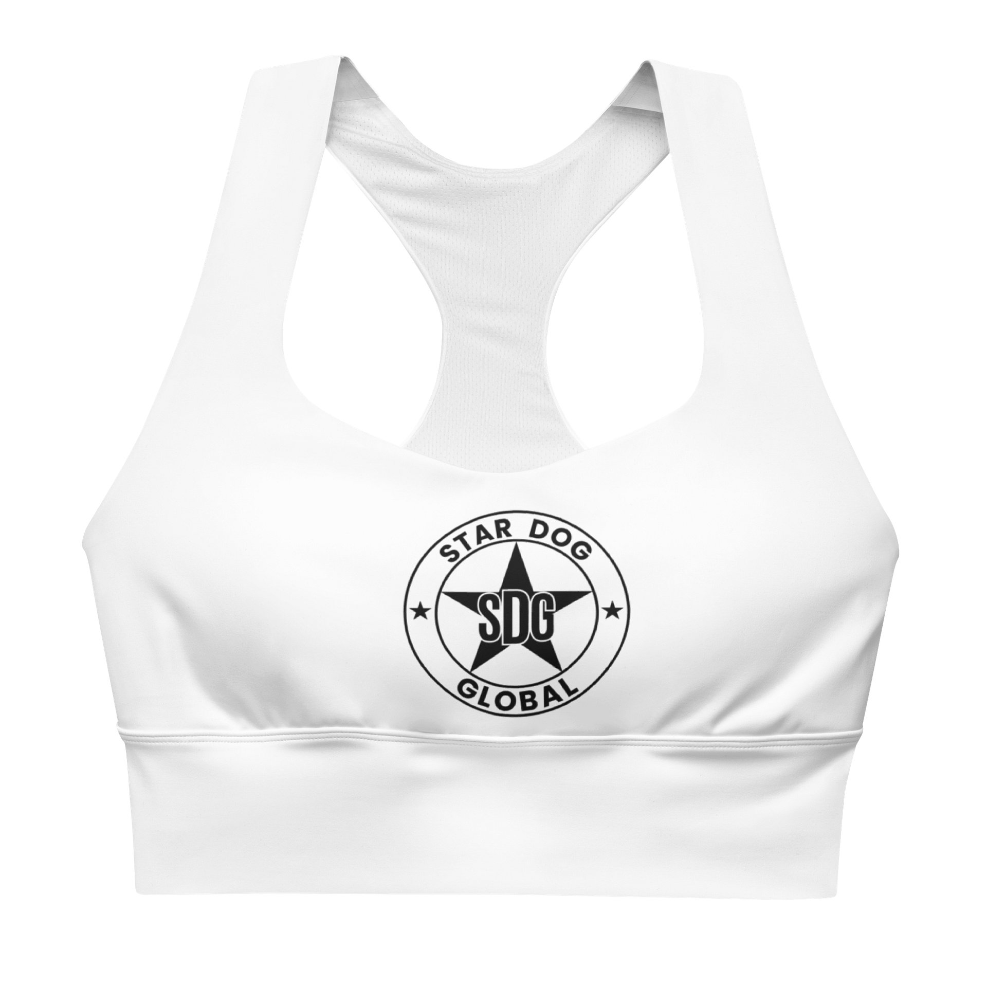 Blackout All-Over Print Recycled Longline Sports Bra product image (1)