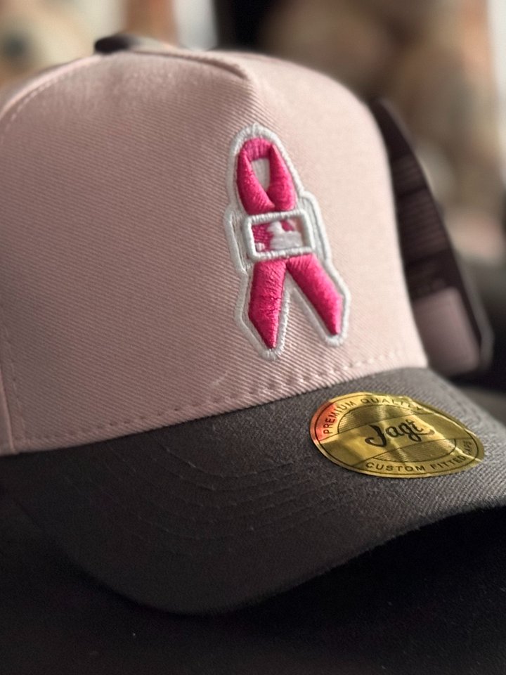 JAGI CAPS PINK RIBBON GRAY/PINK SNAPBACK product image (1)