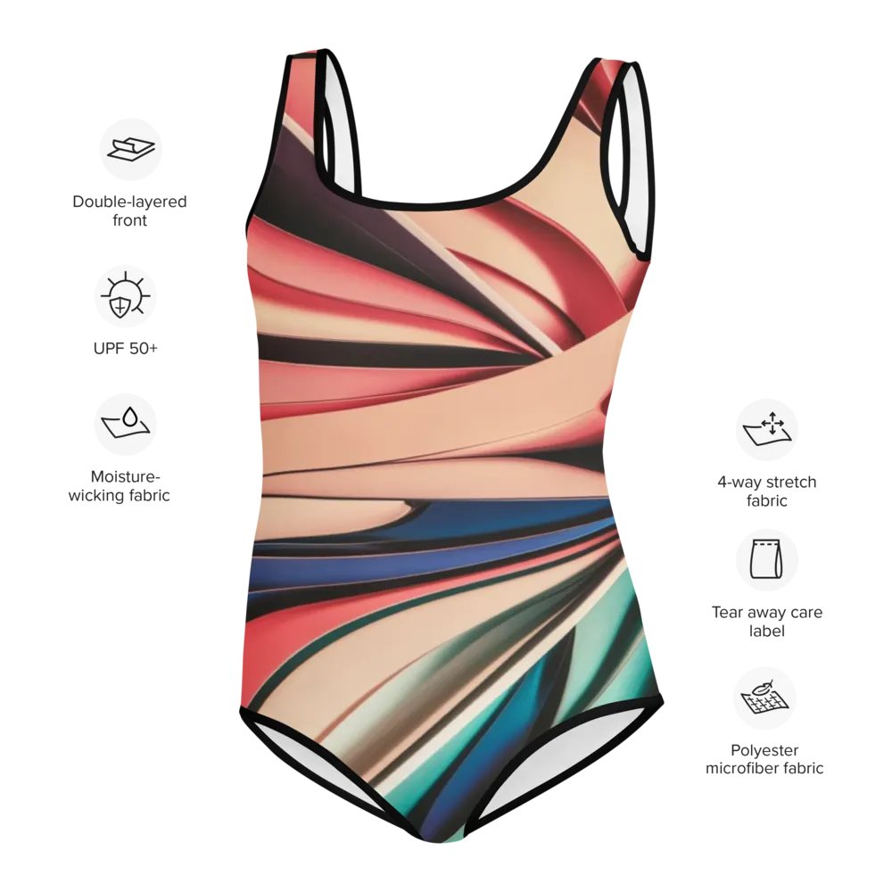 TDS Music Youth Abstract Swimsuit in Vibrant Colors (Sizes 8-20) product image (8)