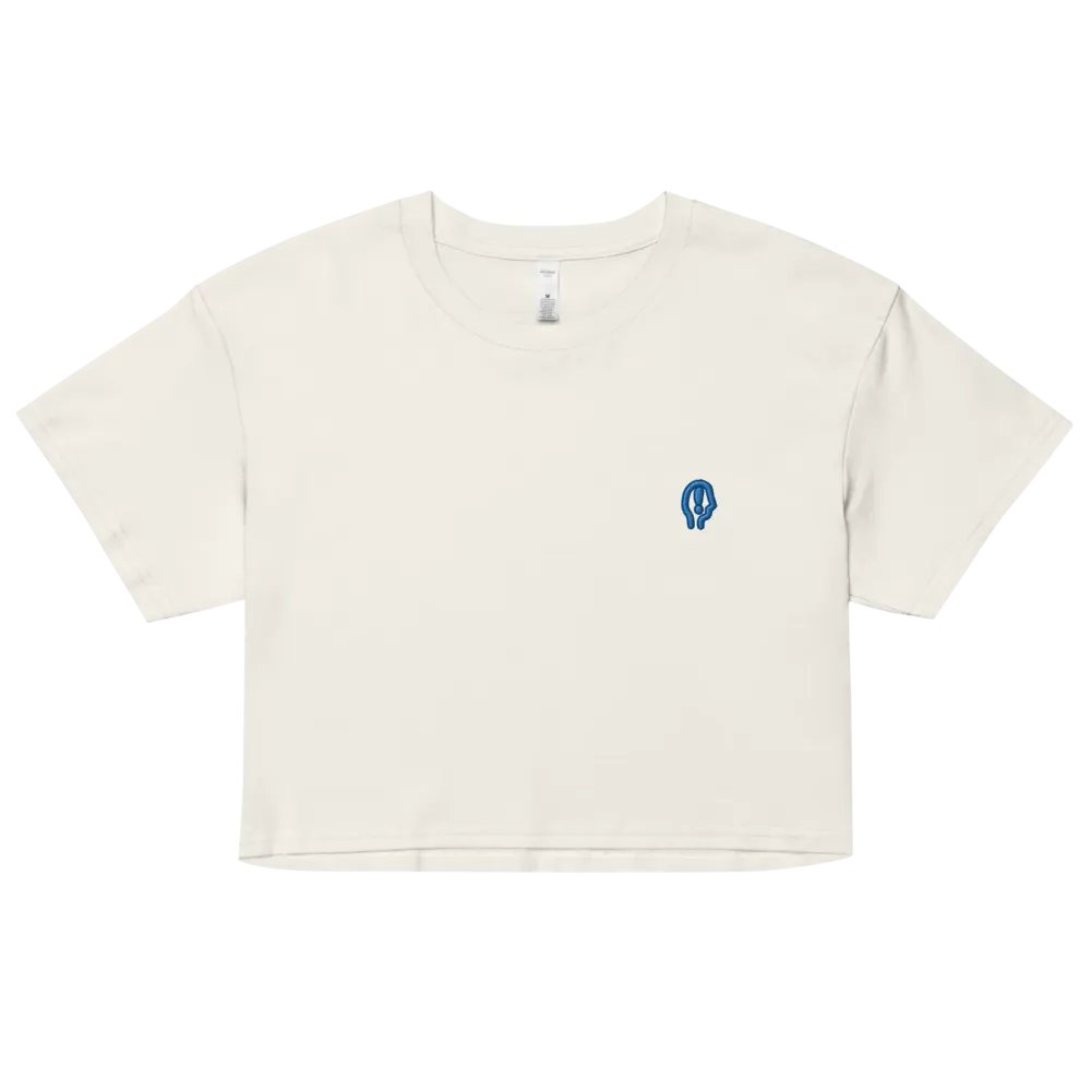 EXCLAIMING MENTALLY (L.C., lake) embroidered cotton crop top product image (2)