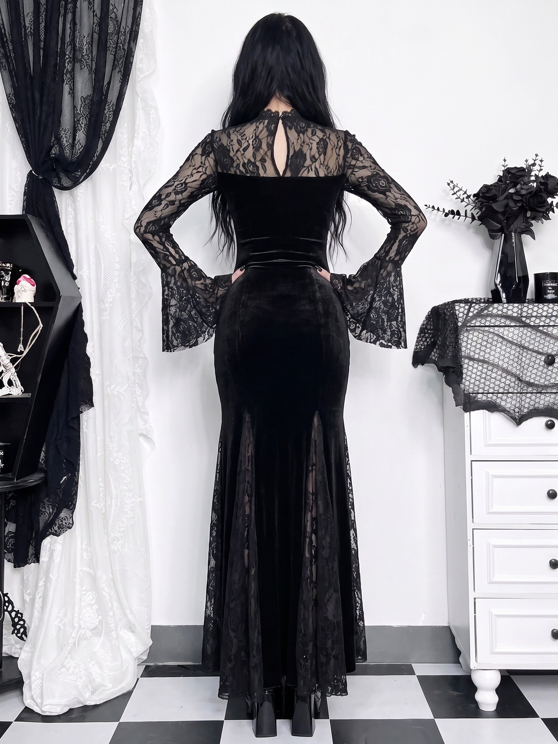AltGoth Aesthetic Gothic Midi Dress Women product image (2)