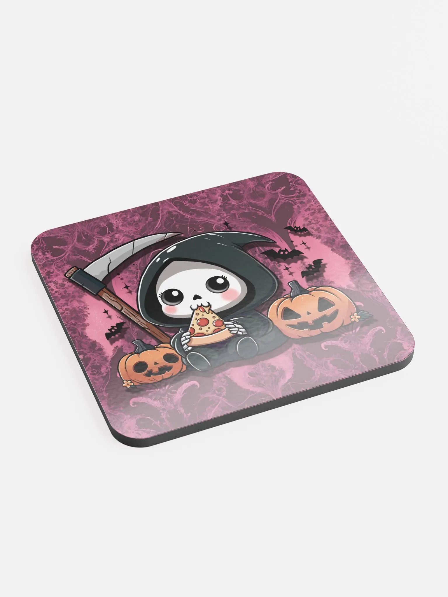 Grim Pizza Party Cork Coaster - Reaper product image (2)