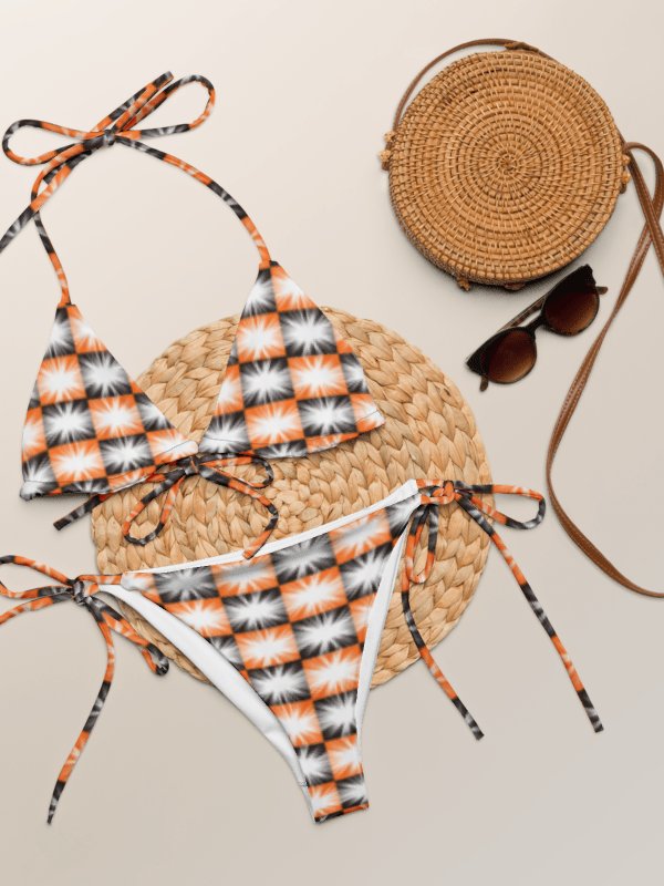 Pop Art Explosion Schnürbikini Crab Symbol Checkerboard Bikini Set product image (7)