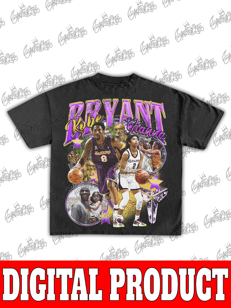 Kobe & Gianna Bryant Tribute Vintage 90s Bootleg Graphic Design product image (1)