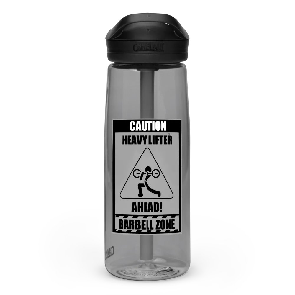Caution Heavy Lifter Ahead-Barbell Zone: Sports Water Bottle product image (1)