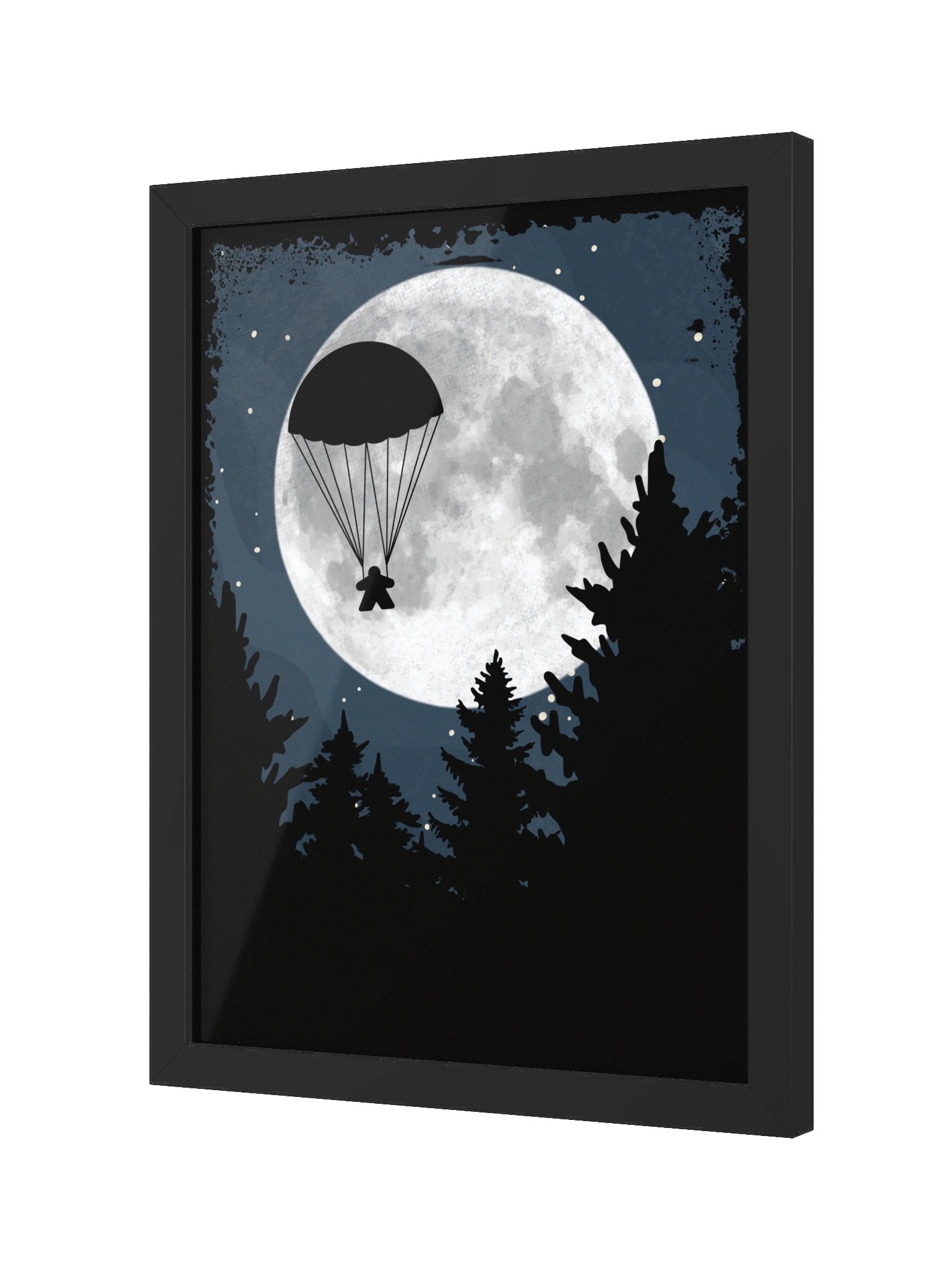 Parachute Meeple Full Moon Board Game Room Poster - FRAMED product image (7)