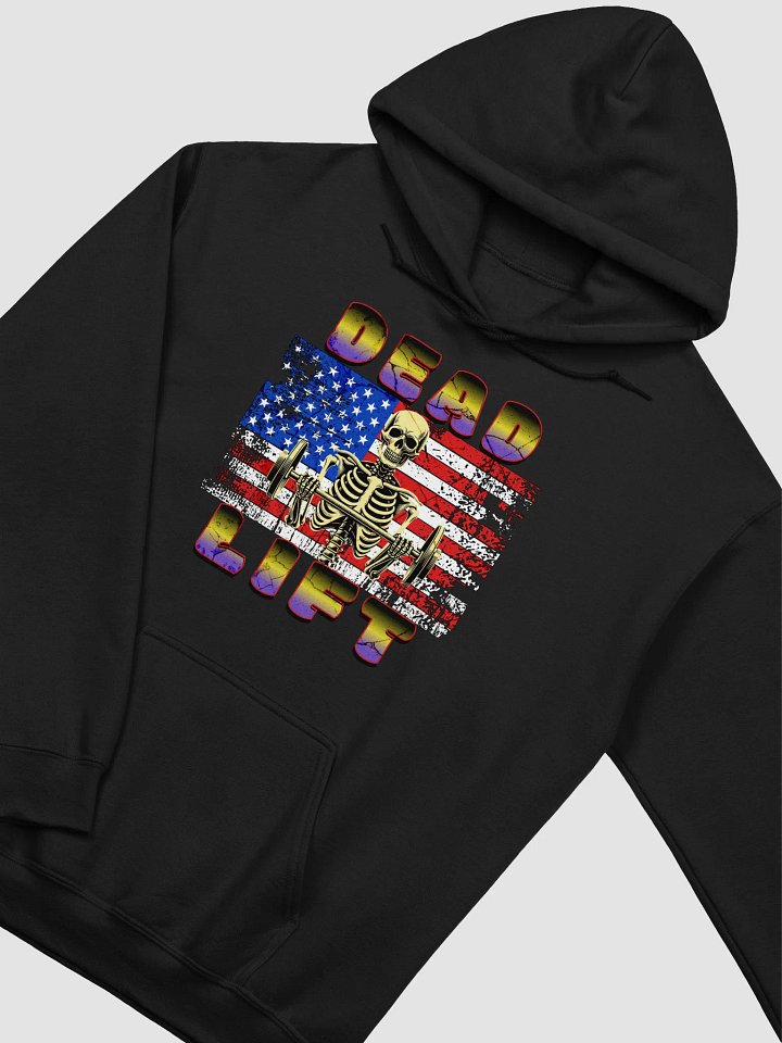 Dead Lift Weightlifting Skeleton USA Patriotic Hoodie product image (2)