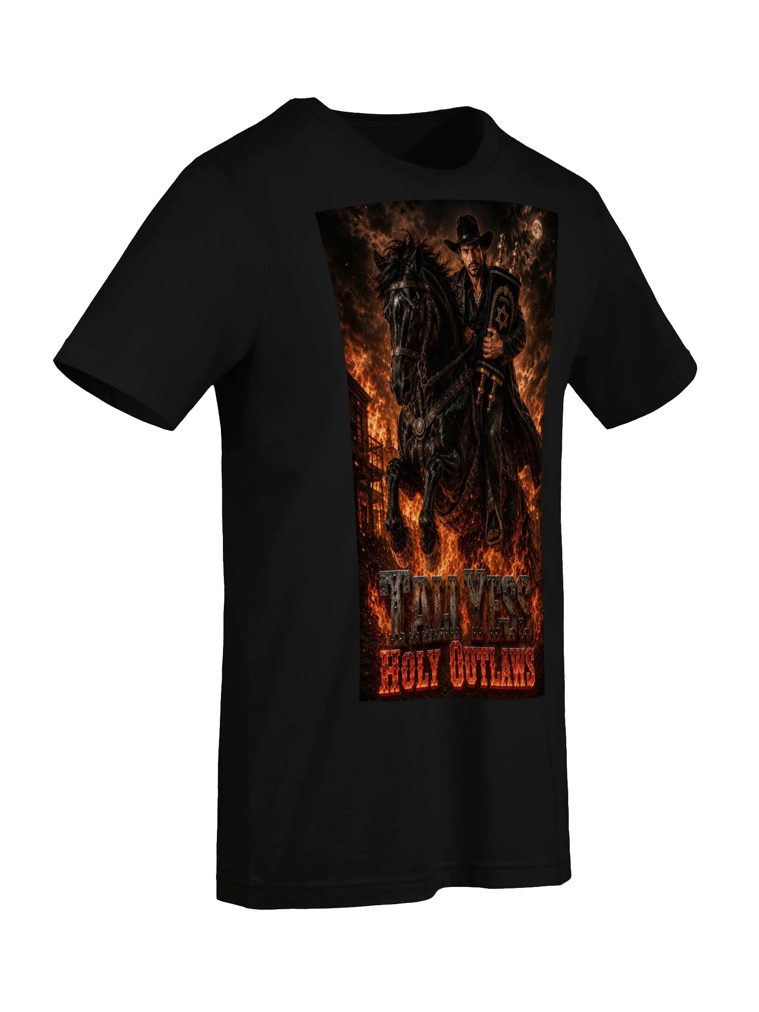 Tali Yess Holy Outlaws — Pose 2 Black T-Shirt product image (7)