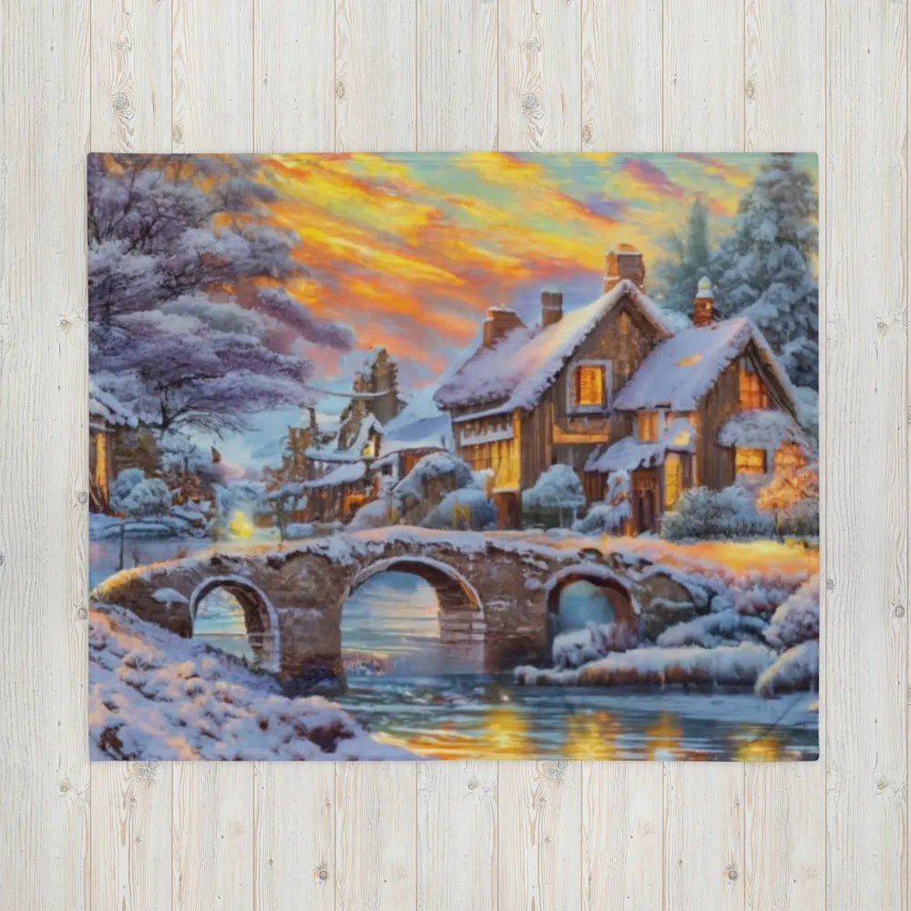 Winter Cottage Throw Blanket product image (7)