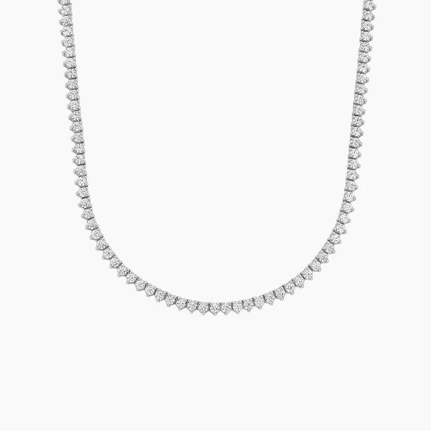 16 in. Perfect Three-Prong Diamond Tennis Necklace in 925 Sterling Silver product image (1)
