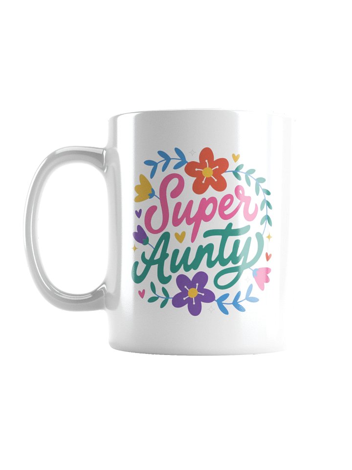 Colorful Super Aunty Floral Heart Coffee Mug product image (2)