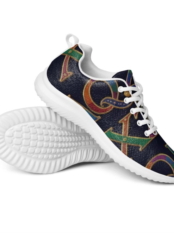 XZAQLI "Jeweled Script" Premium Men's Sneakers (Navy Blue) product image (2)