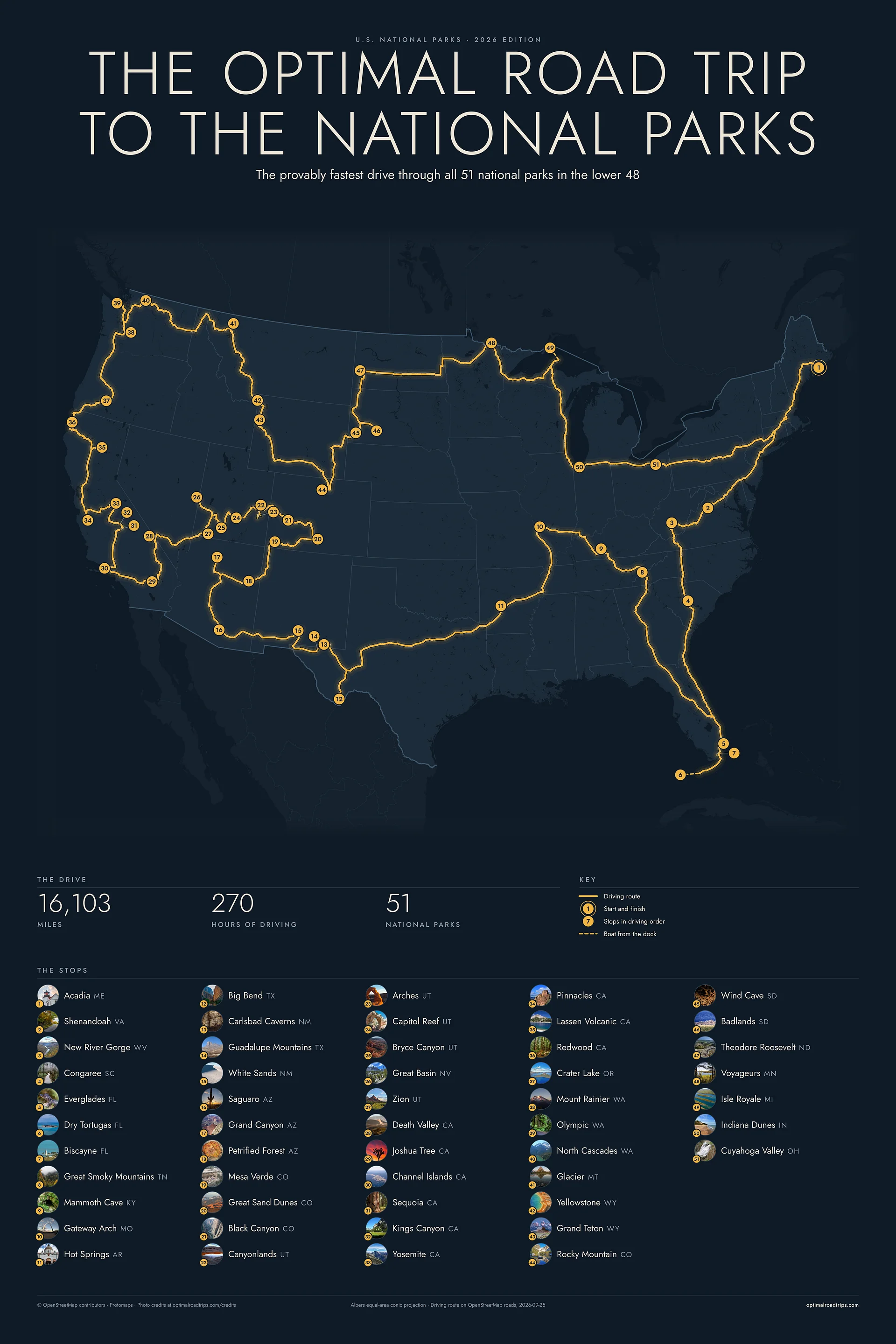 U.S. National Parks 2026, Midnight, 24 x 36 in, black-framed poster product image (2)