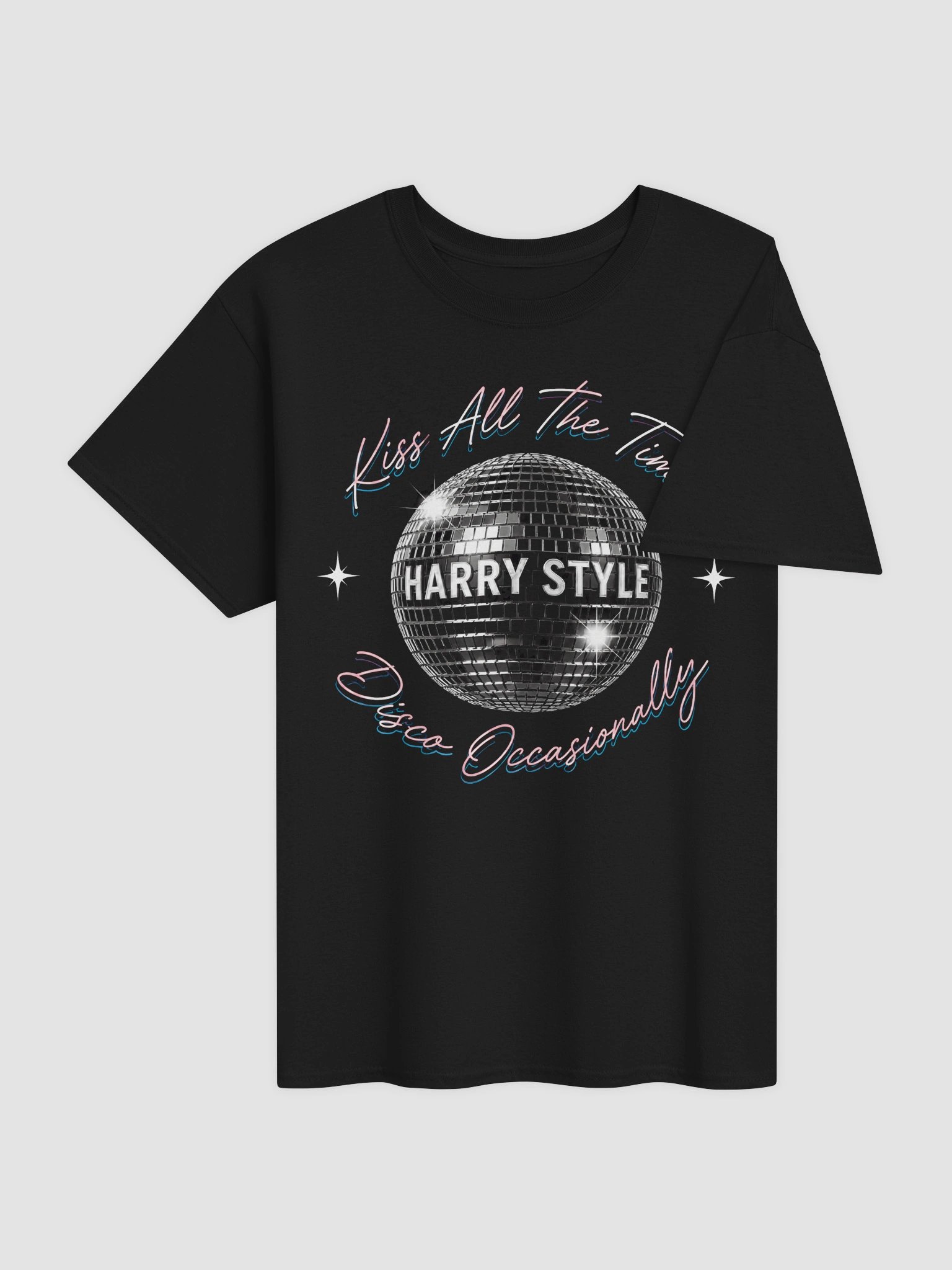 Harry Styles Black Neon Disco Ball T-Shirt | Kiss All The Time Fan Tee product image (3)
