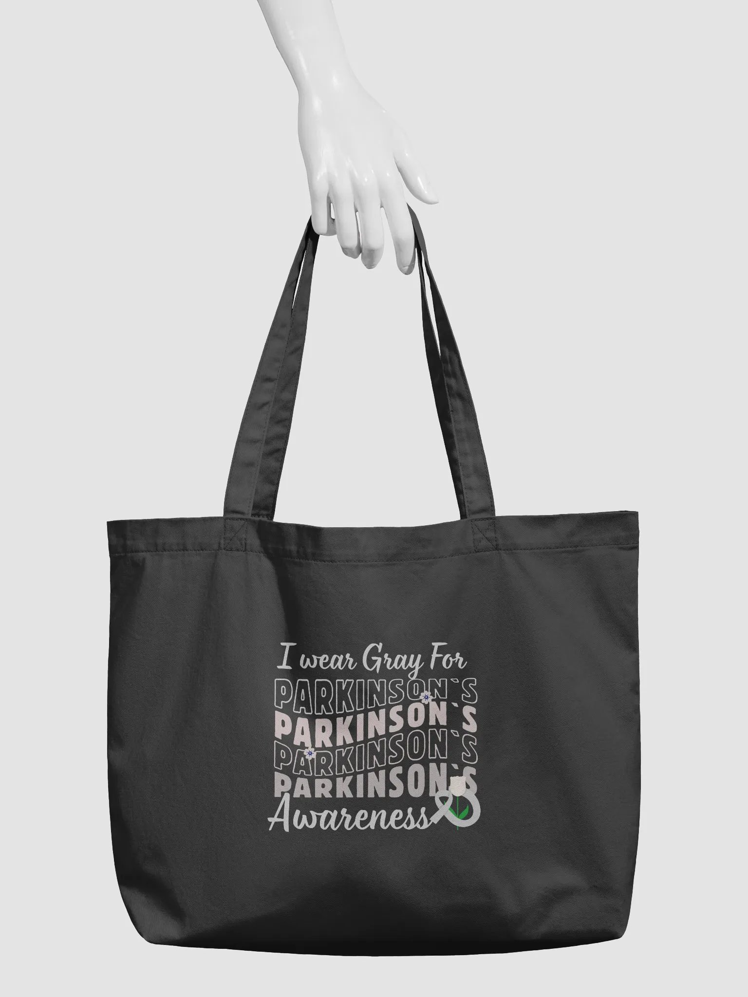 I wear Gray For Parkinson's Awareness Groovy Organic Tote product image (3)