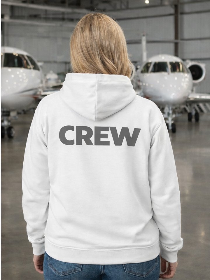 Unisex-Baumwollhoodie mit grauen CREW Backprint product image (2)