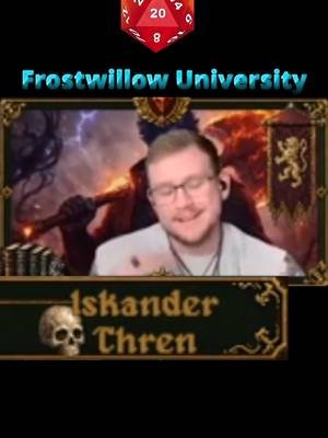 The new season of Grimm's Adventures: Frostwillow University is off to a strong start and you're not too far behind if you haven't been tuning in!  Come join in on the fun!!!  #dnd #dndtiktok #dnd5e #funny #dummiesanddicerolls #nutbutton  @grimm_exodus @code__e @seajuhrell @mattnthehat @vexwild14 @winglethewizard @thenorseraven #blind #blindinmylefteye