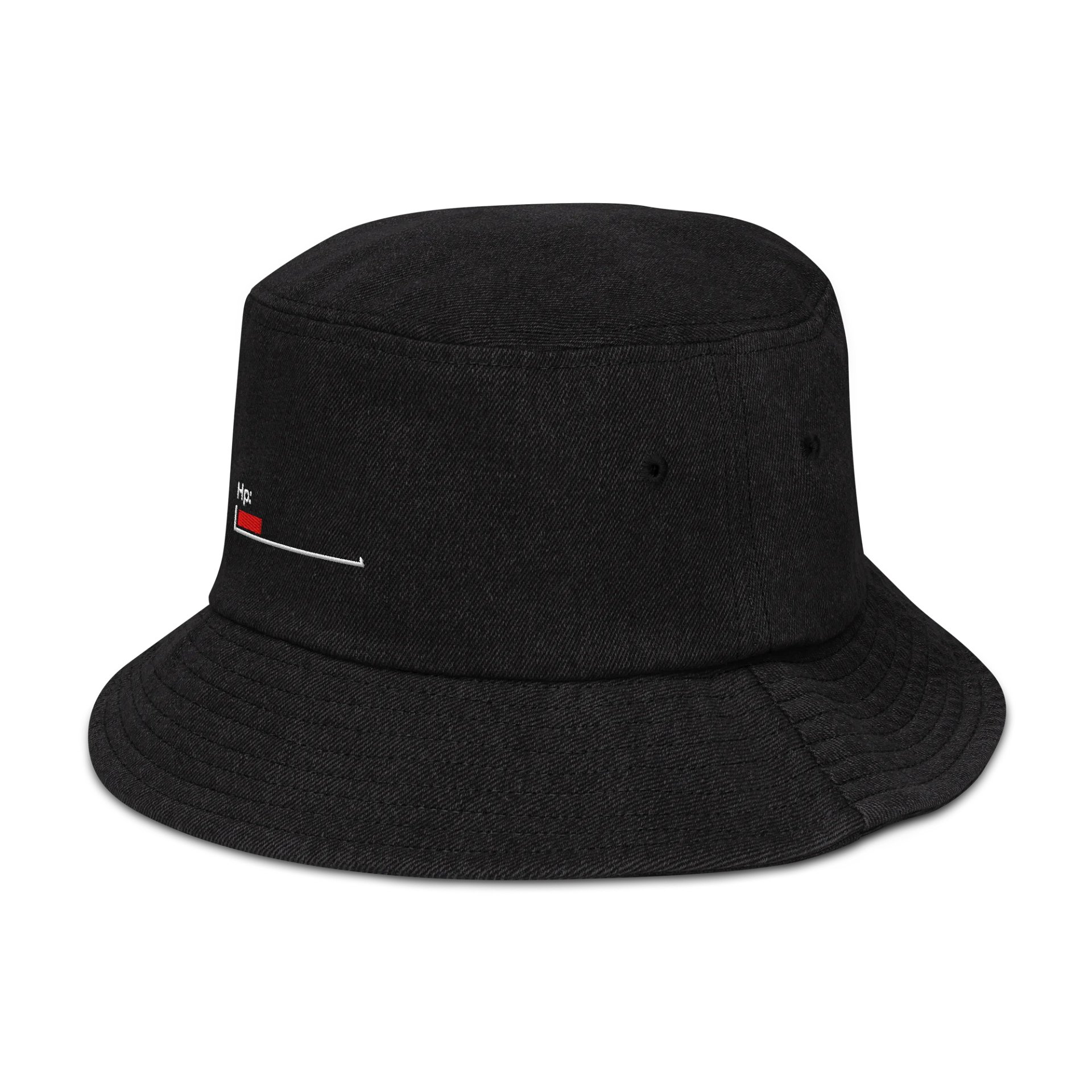 White Healthbar Embroidered on Bucket Hat product image (4)