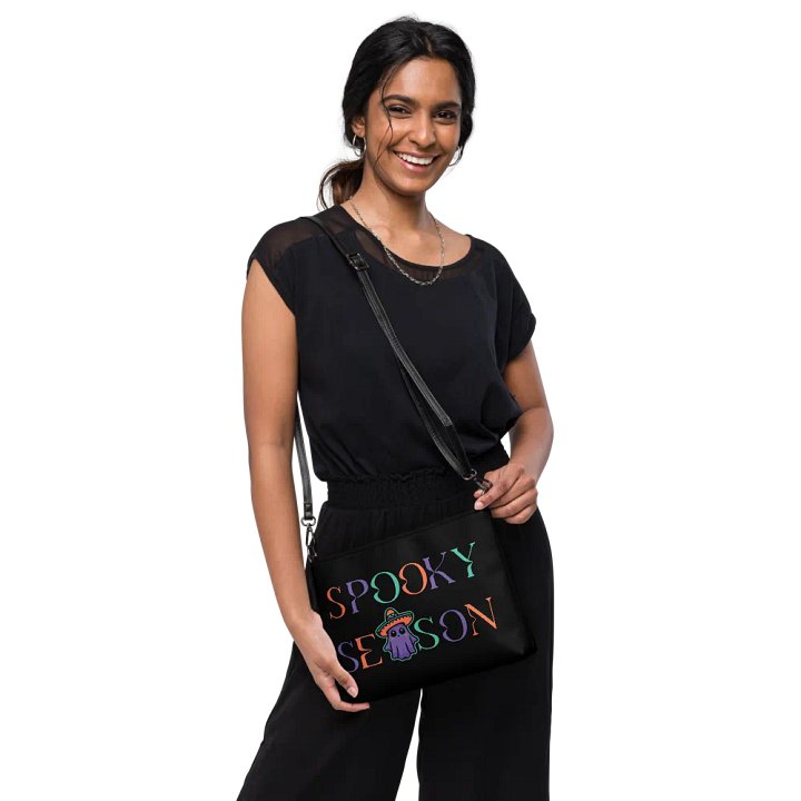 Spooky Season Sombrero Ghost Colorful Flip-Sided Faux Leather Crossbody Bag product image (2)