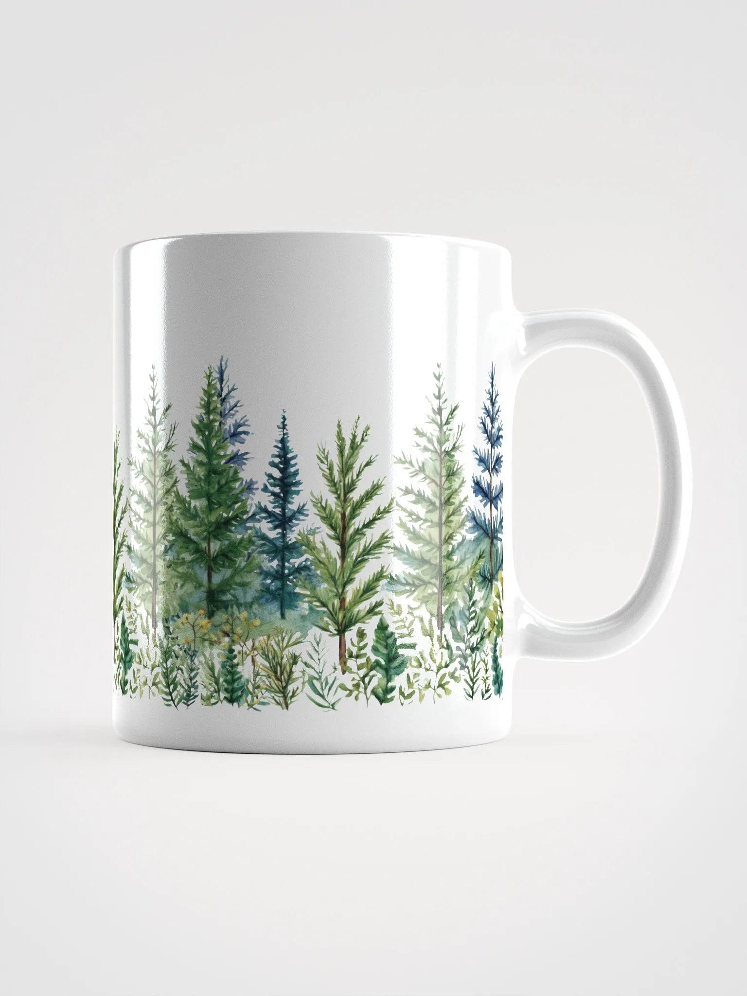 Enchanted Green Forest White Glossy Mug product image (1)