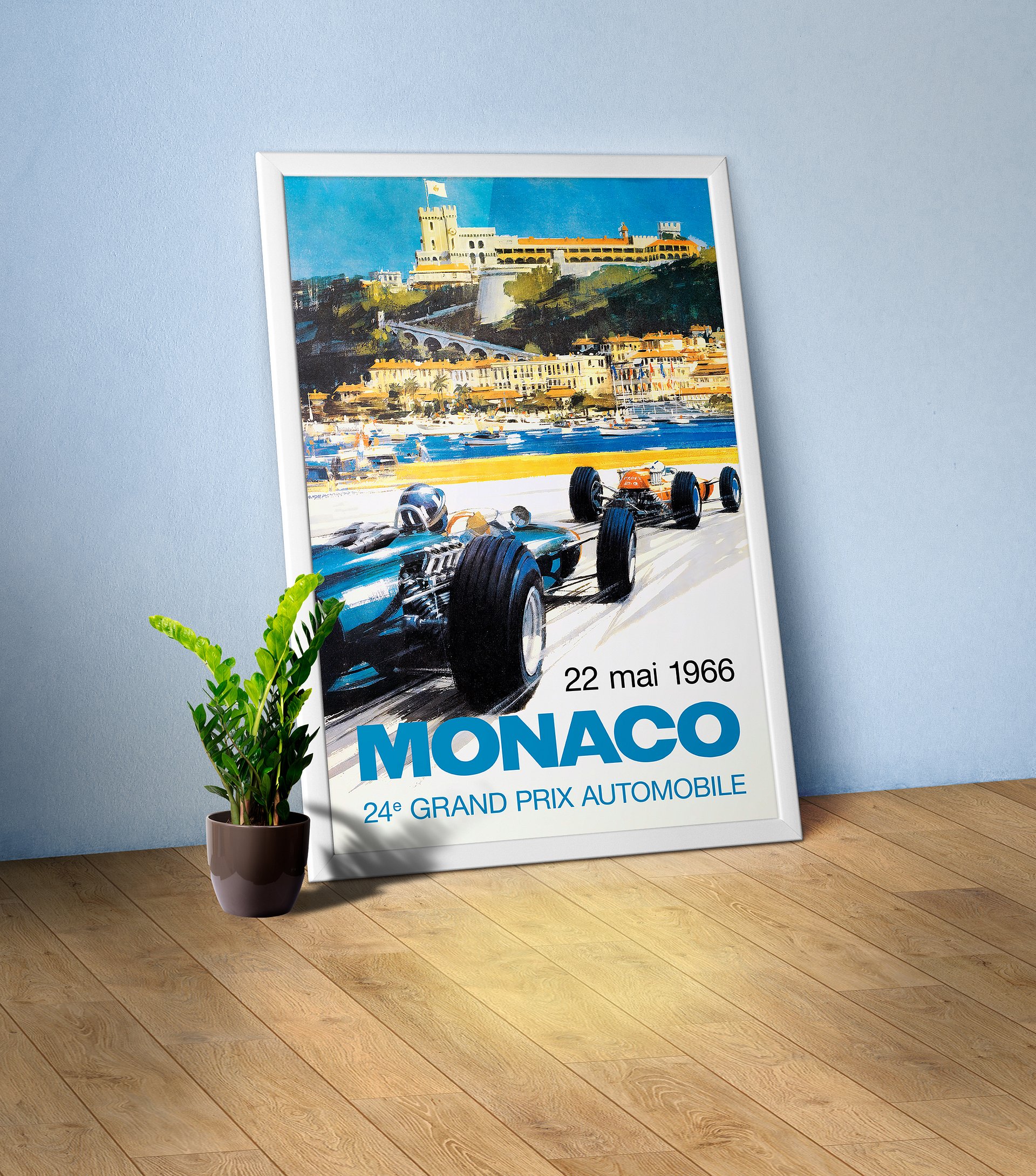 Monaco Vintage F1 Grand Prix, 1966 poster — Vintage Formula 1 poster, Monaco Grand Prix poster, retro travel poster, retro travel art product image (6)