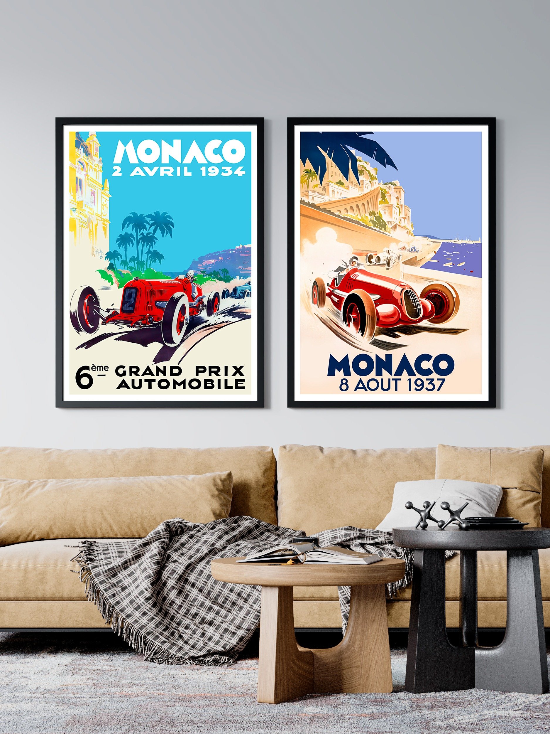 Monaco Vintage F1 Grand Prix, 1934 poster — Vintage Formula 1 poster, Monaco Grand Prix poster, retro travel poster, retro travel art product image (2)