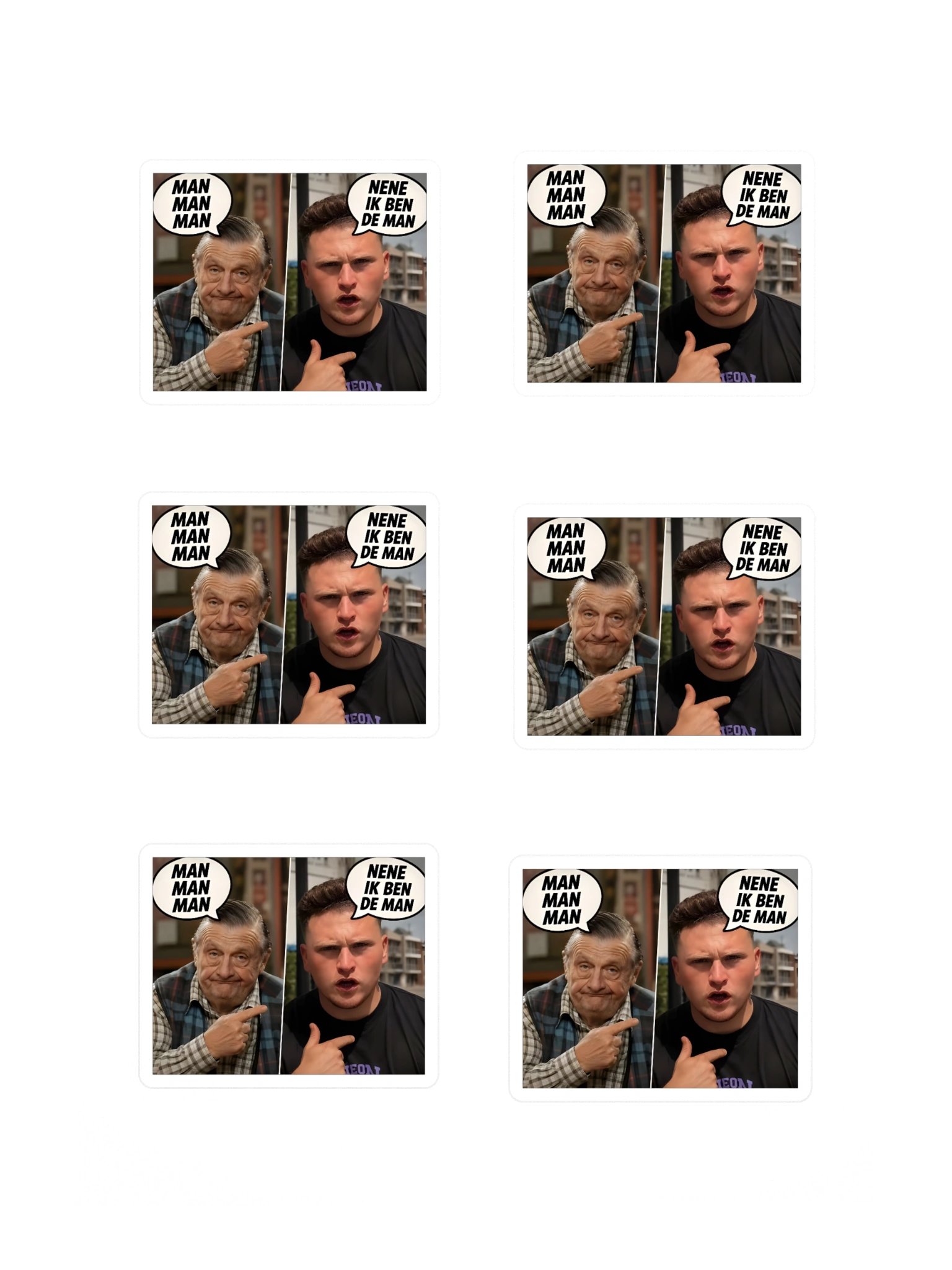 MAN MAN MAN Kiss Cut Sticker Sheet product image (3)
