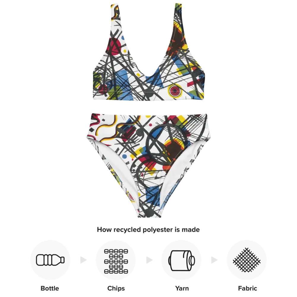 Abstract Lithographic Pattern Design High Waisted Bikini - V3 product image (3)