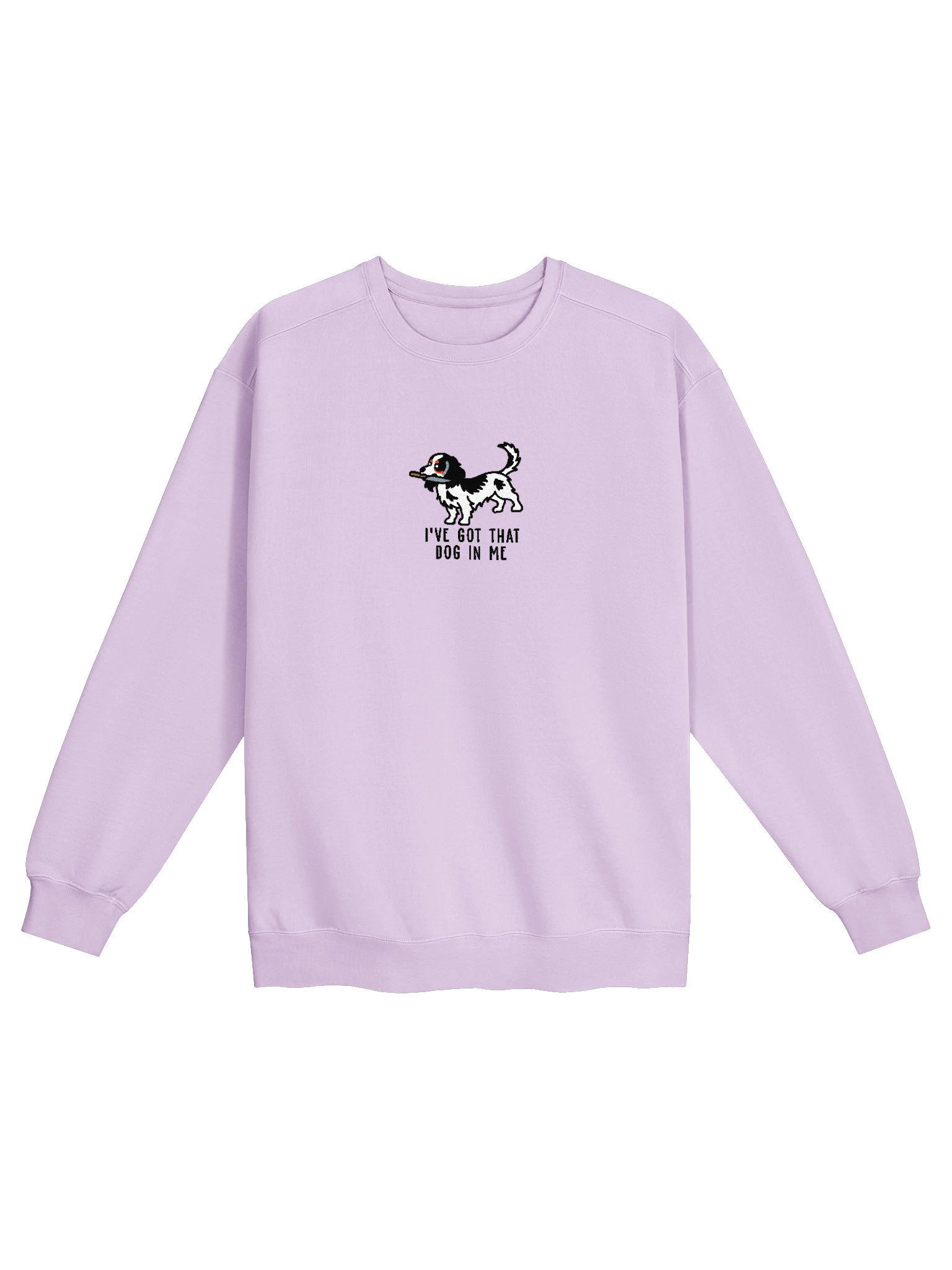 I've Got That Dog In Me Funny Chibi-Style Embroidered Premium Sweatshirt for Longhaired Dachshund(Pied Black & White) Owners product image (33)
