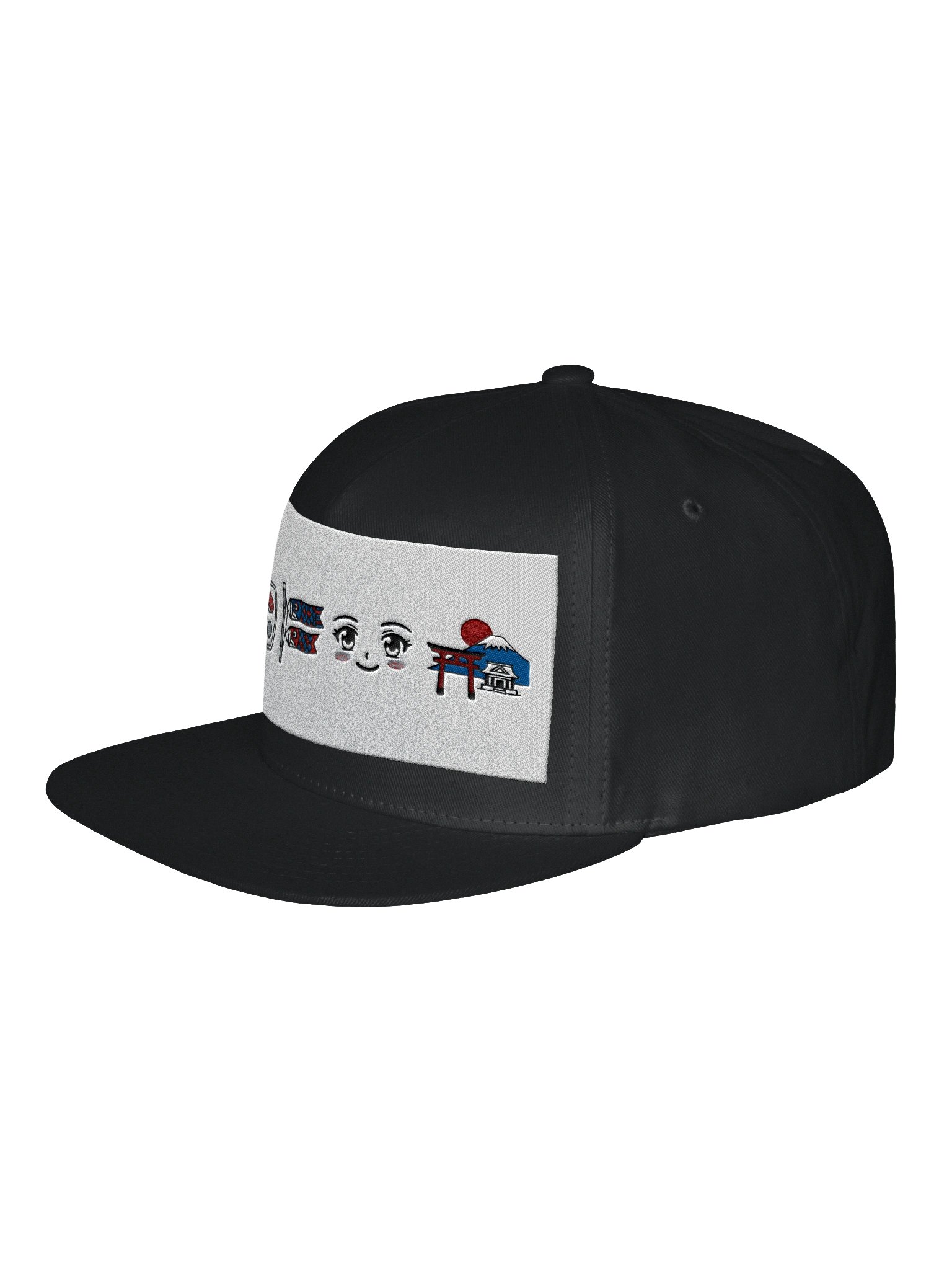 Japanese Iconography Flat Bill Snapback | Minimalist Cotton Twill Anime Hat product image (8)