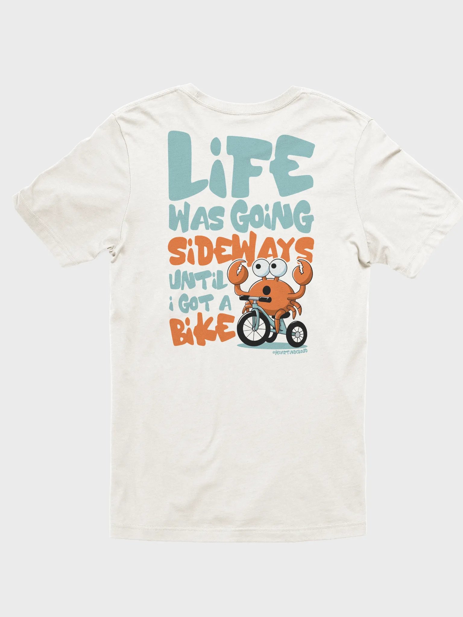 Funny Crab Cycling T-Shirt – Life Was Going Sideways Until I Got a Bike, Cute Punny Ocean Bike Tee product image (14)