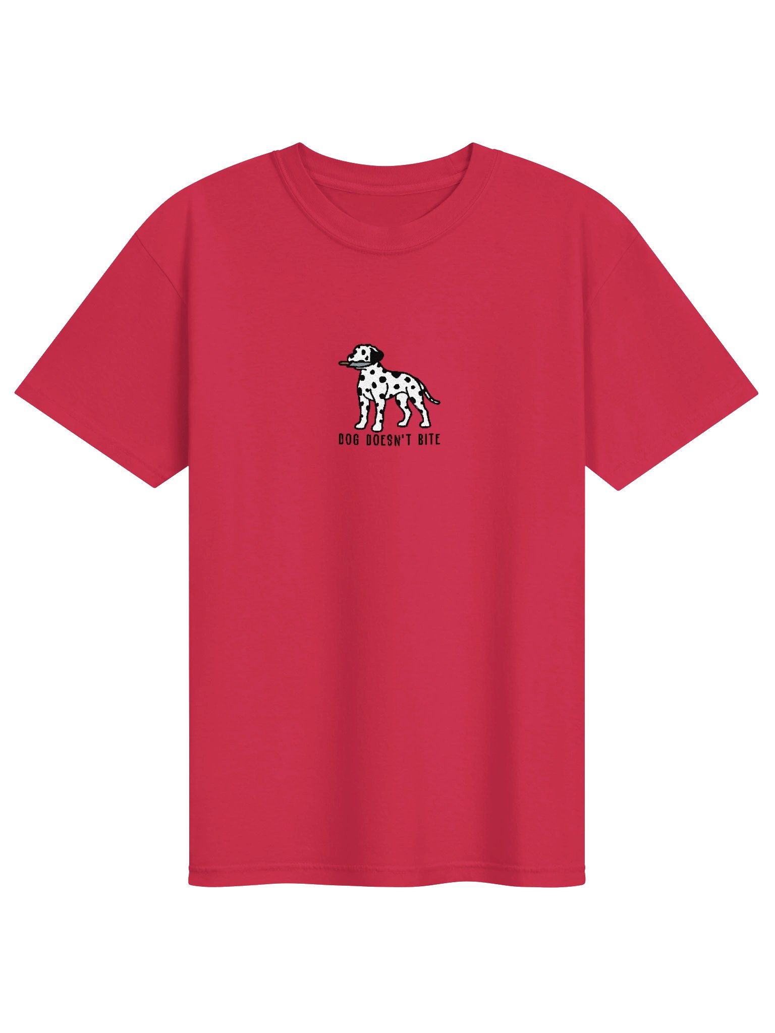 Dog Doesn't Bite Funny Chibi-Style Embroidered T-Shirt for Dalmatian Owners product image (19)
